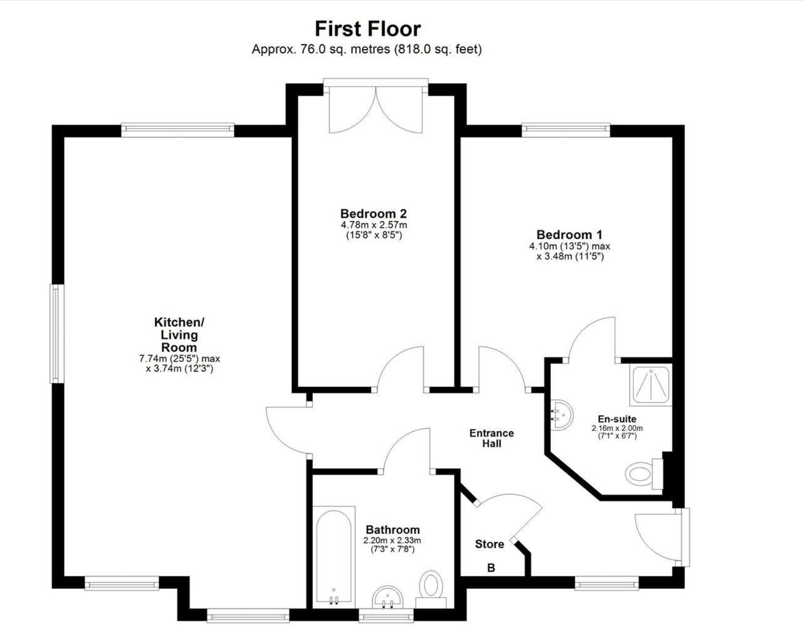 Floorplan of 2 bedroom  Flat for sale, Kestrel Court, Newcastle upon Tyne, Tyne and Wear, NE15