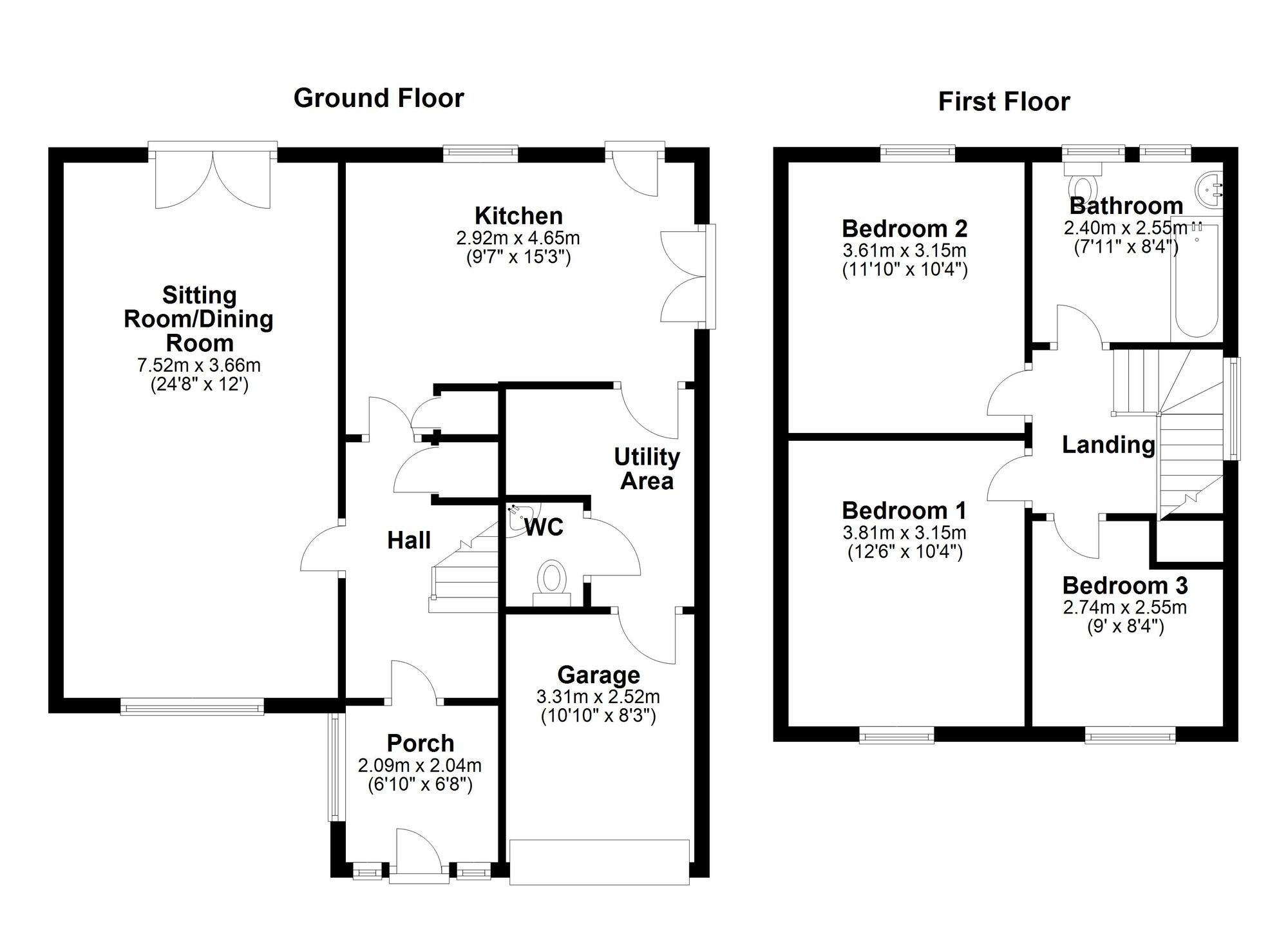 Floorplan of 3 bedroom Semi Detached House for sale, Moorcroft Road, Newcastle upon Tyne, Tyne and Wear, NE15