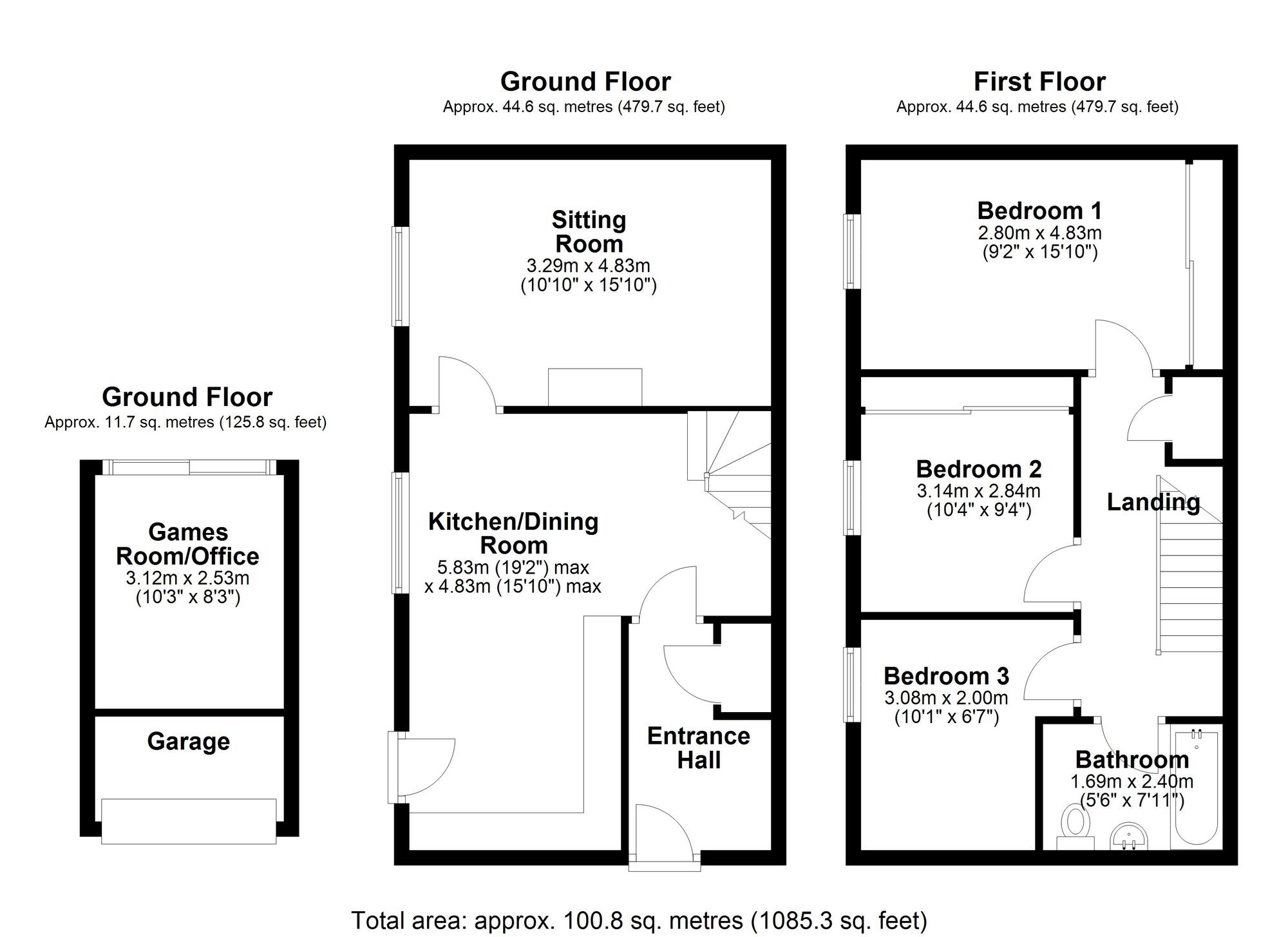 Floorplan of 3 bedroom Semi Detached House for sale, Stuart Gardens, Newcastle upon Tyne, Tyne and Wear, NE15