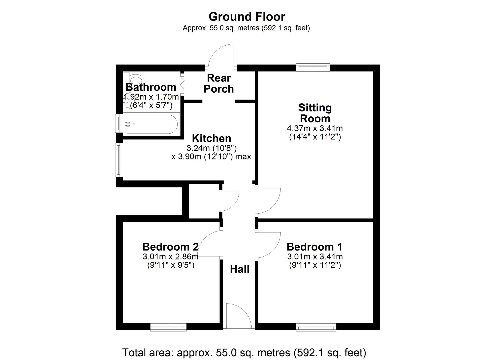 Floorplan of 2 bedroom  Flat for sale, Angerton Gardens, Tyne and Wear, NE5