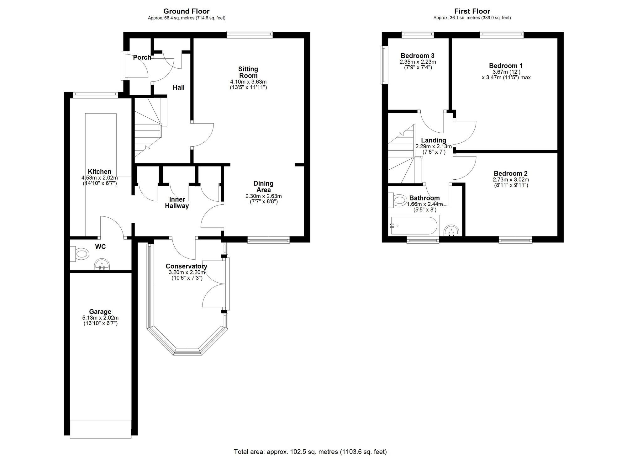 Floorplan of 3 bedroom Link Detached House for sale, Hillhead Parkway, Newcastle upon Tyne, Tyne and Wear, NE5