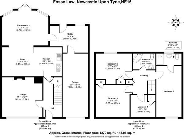 Floorplan of 4 bedroom Semi Detached House for sale, Fosse Law, Newcastle upon Tyne, Tyne and Wear, NE15