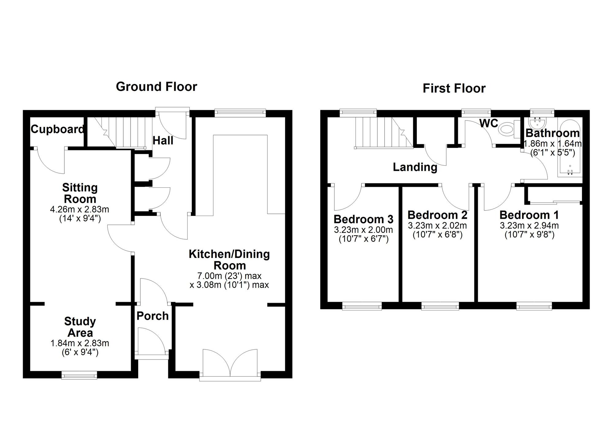 Floorplan of 3 bedroom Mid Terrace House for sale, Lowbiggin, Newcastle upon Tyne, Tyne and Wear, NE5