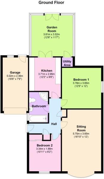 Floorplan of 2 bedroom Detached Bungalow for sale, Garner Close, Newcastle upon Tyne, Tyne and Wear, NE5