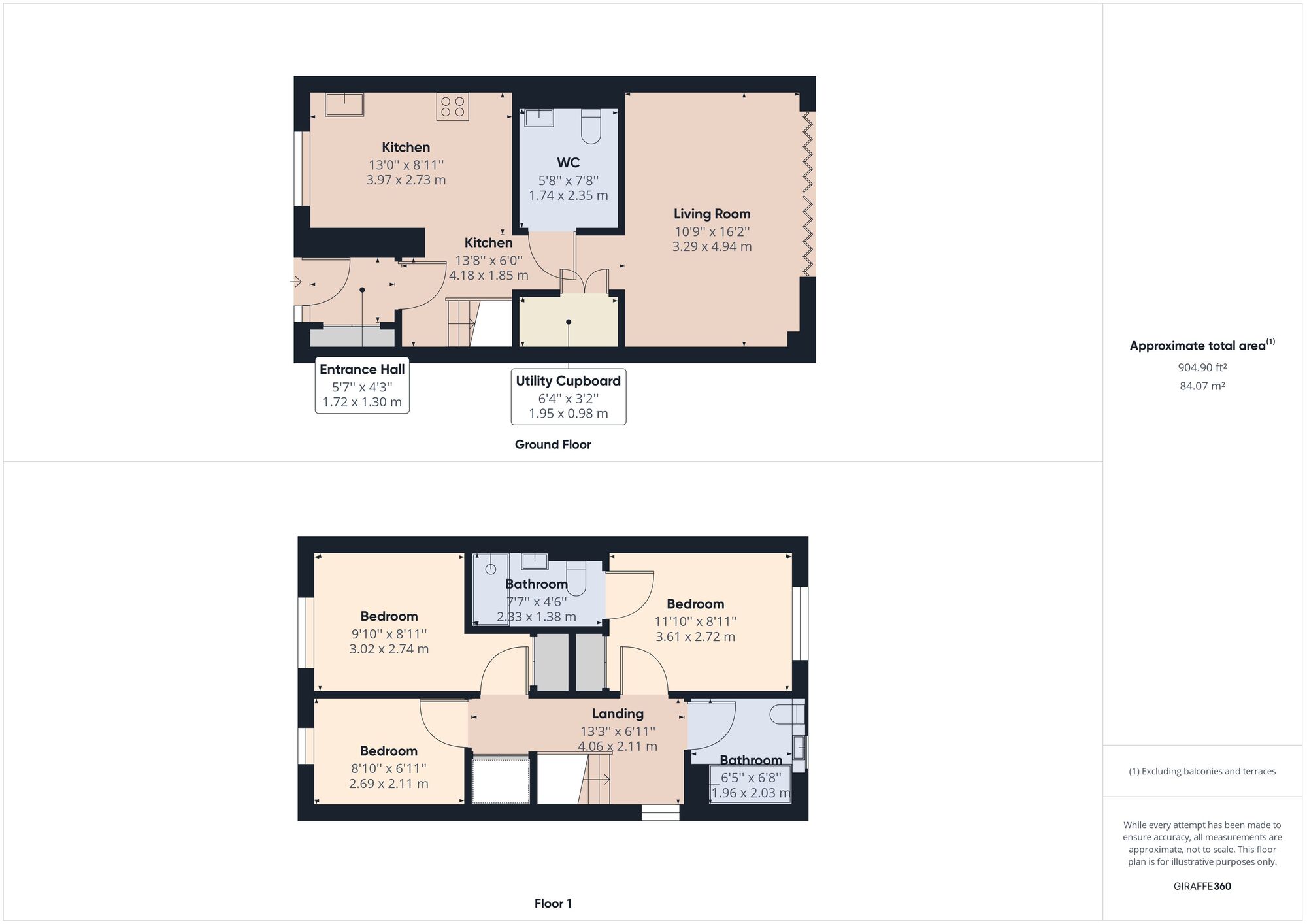 Floorplan of 3 bedroom Semi Detached House to rent, Badger Vale, Wollaton, Nottinghamshire, NG8