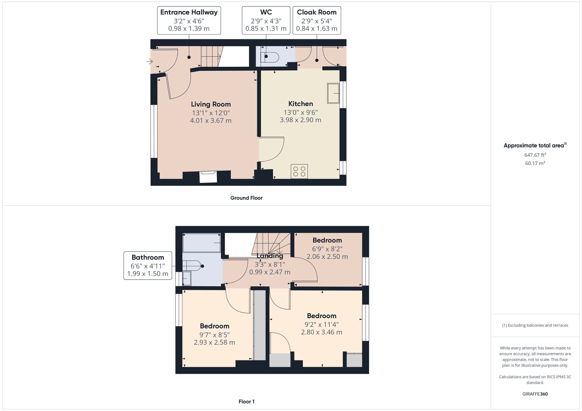 Floorplan of 3 bedroom Mid Terrace House for sale, Dennis Avenue, Beeston, Nottinghamshire, NG9