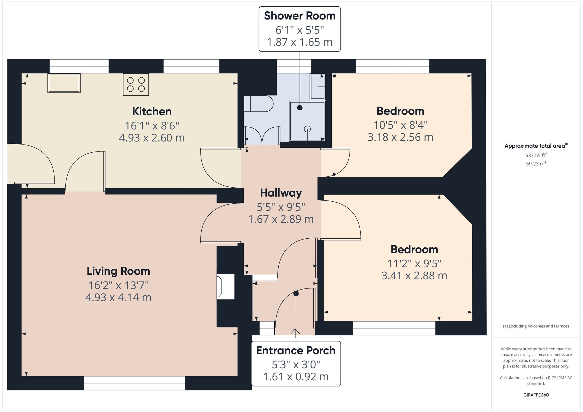 Floorplan of 2 bedroom End Terrace Bungalow for sale, Middleton Boulevard, Wollaton, Nottinghamshire, NG8