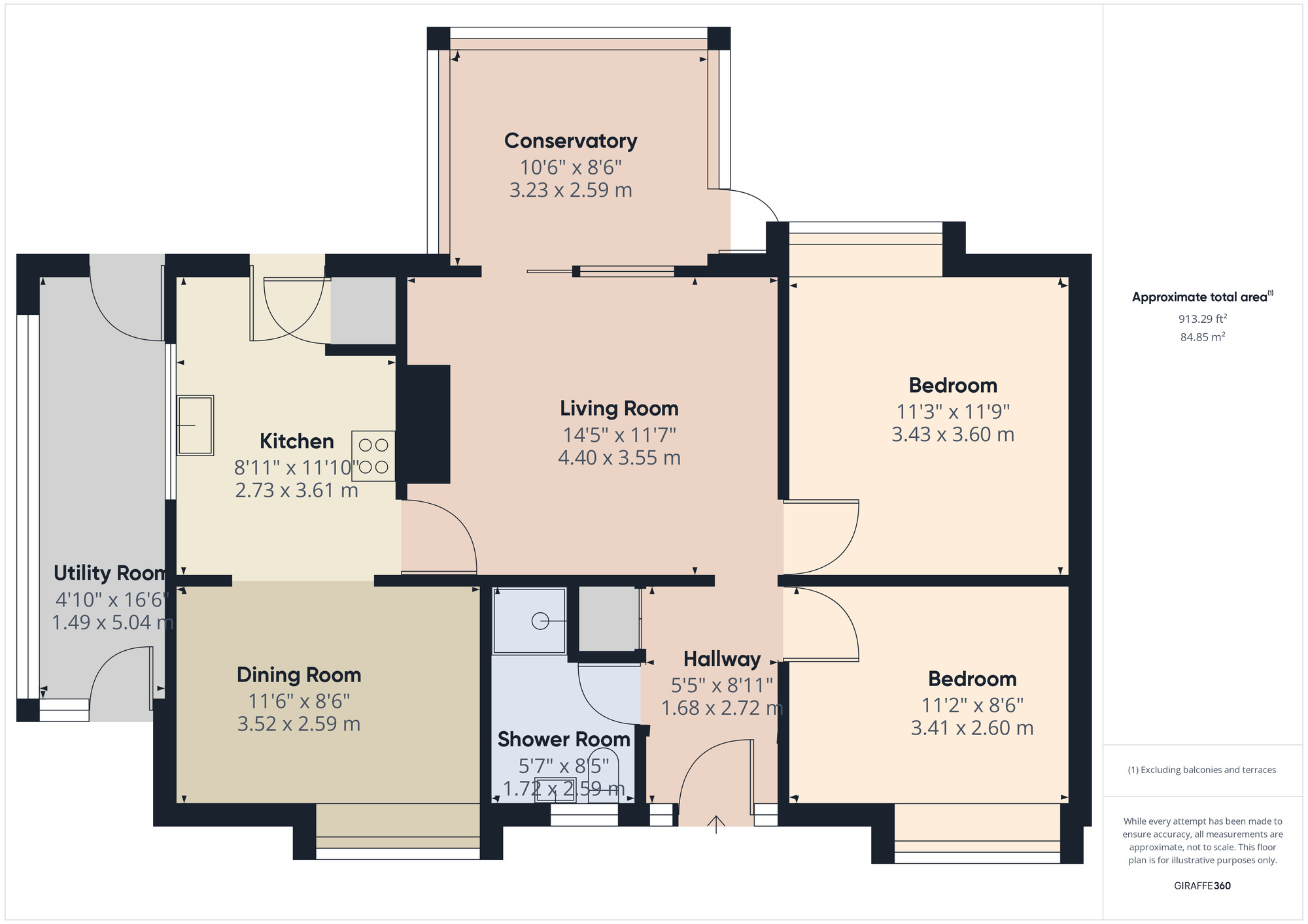 Floorplan of  Property to rent, Dorket Drive, Nottingham, Nottinghamshire, NG8