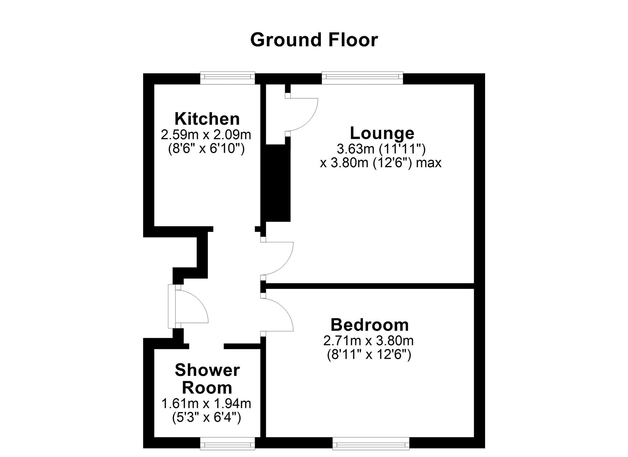 Floorplan of 1 bedroom  Flat for sale, Avondale Avenue, Penshaw, Houghton-Le-Spring, DH4