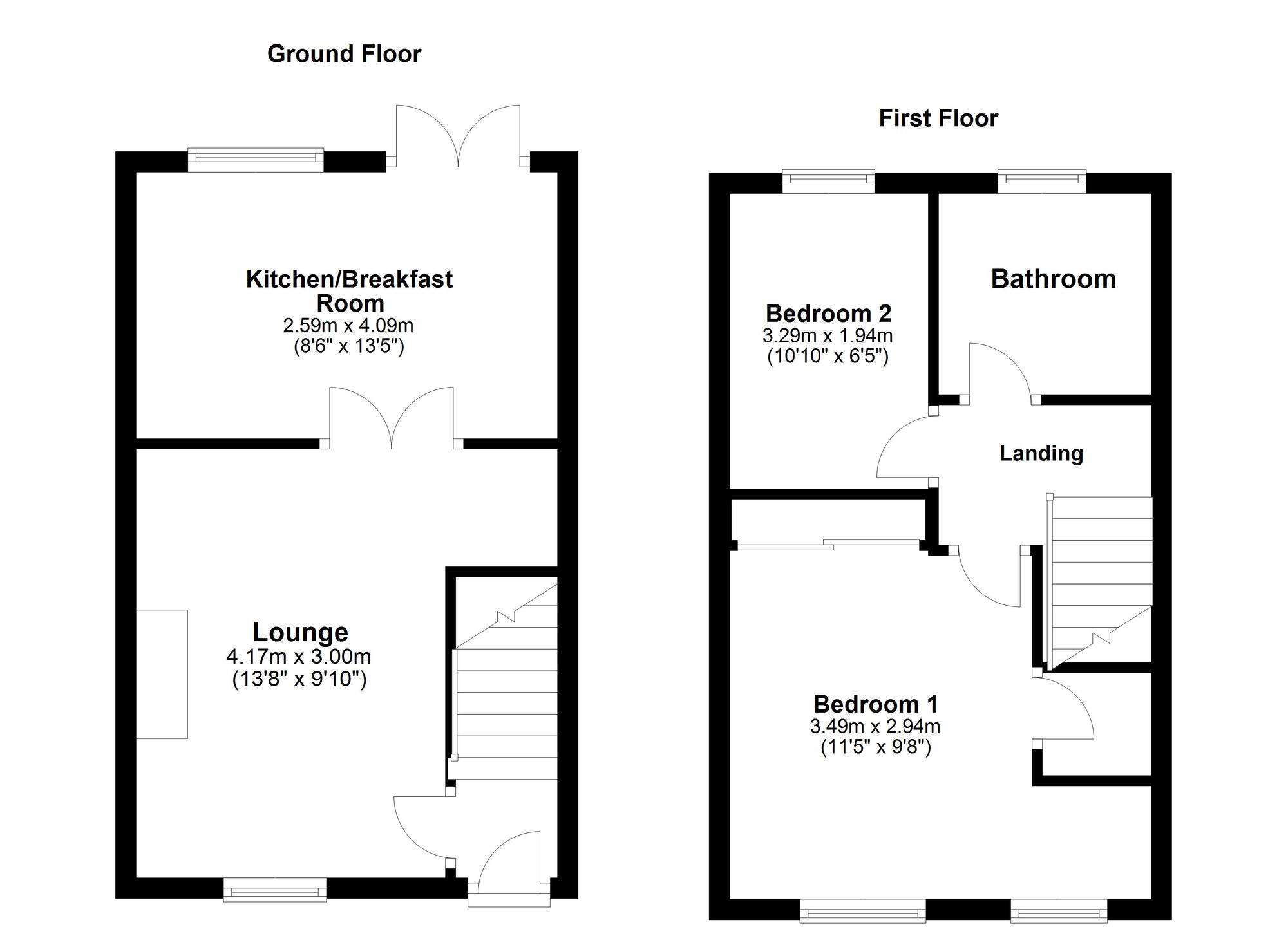 Floorplan of 2 bedroom Semi Detached House for sale, Baugh Close, Washington, Tyne and Wear