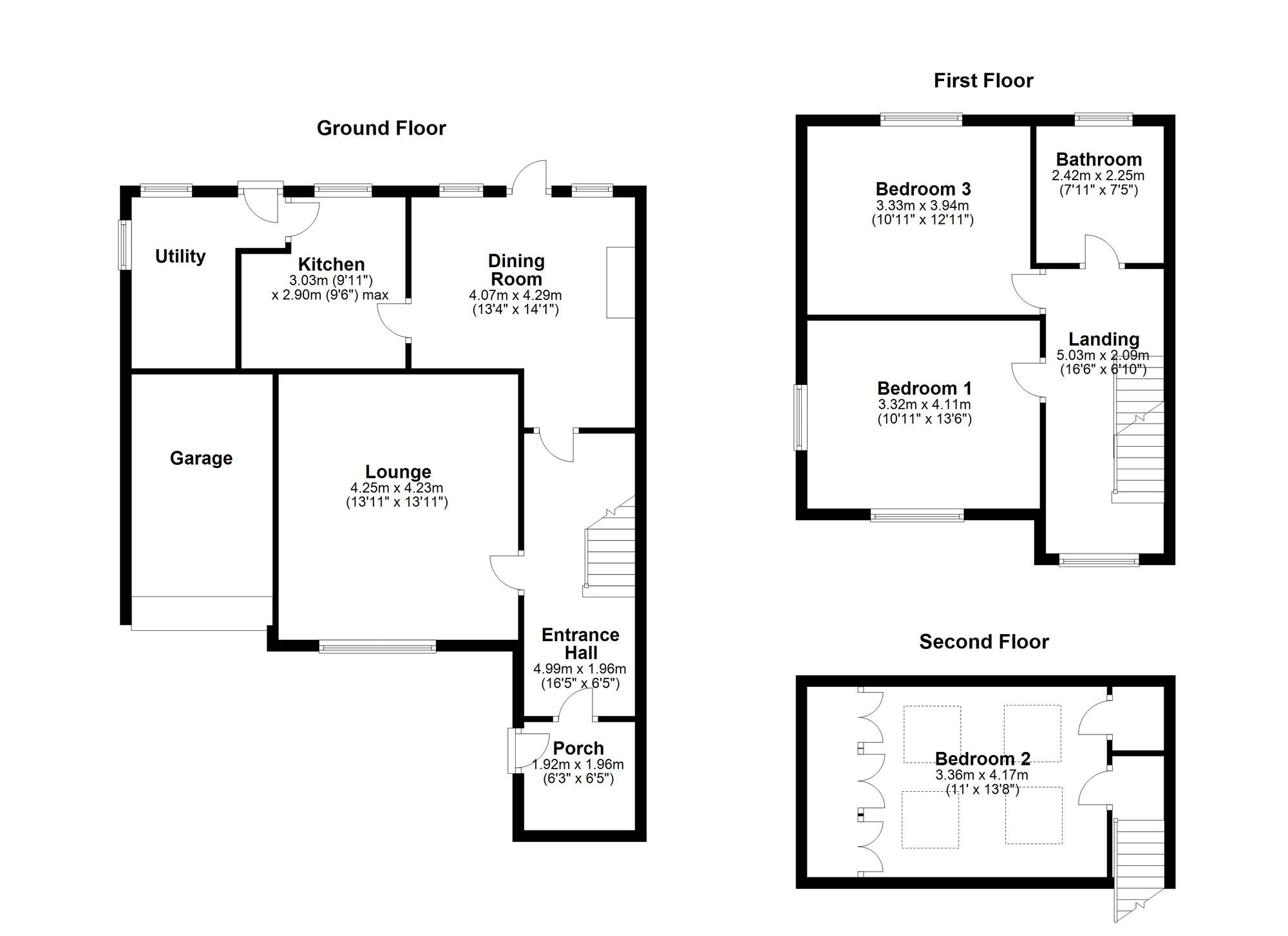 Floorplan of 3 bedroom Semi Detached House for sale, Glebe Mount, Washington, Tyne and Wear, NE38