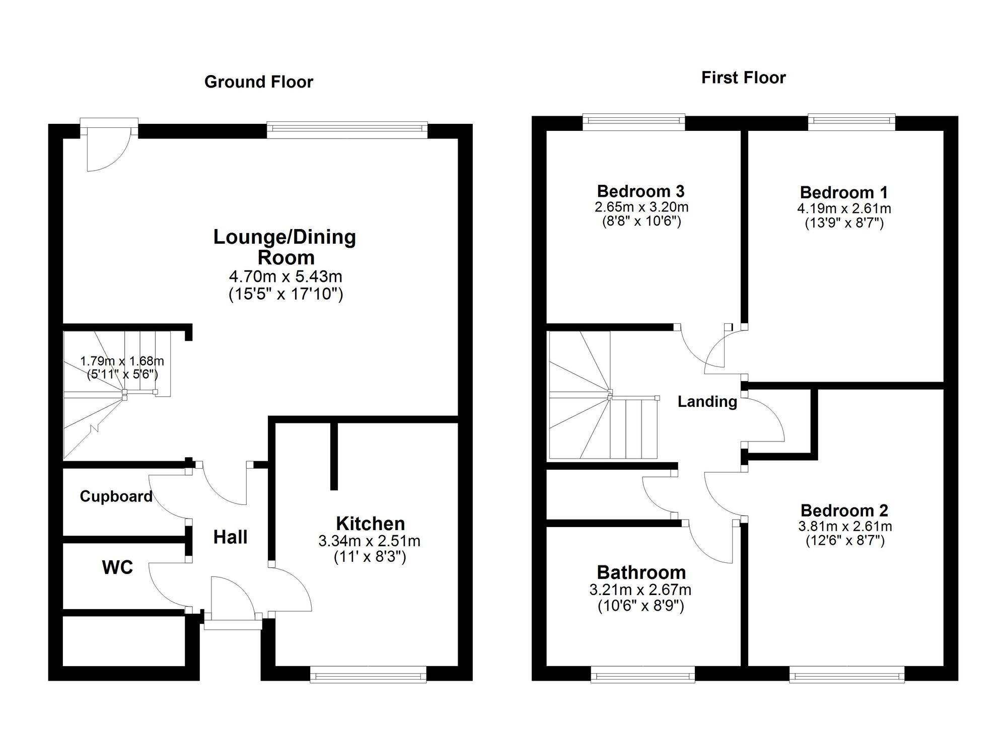 Floorplan of 3 bedroom Mid Terrace House for sale, Rushyrig, Blackfell, NE37