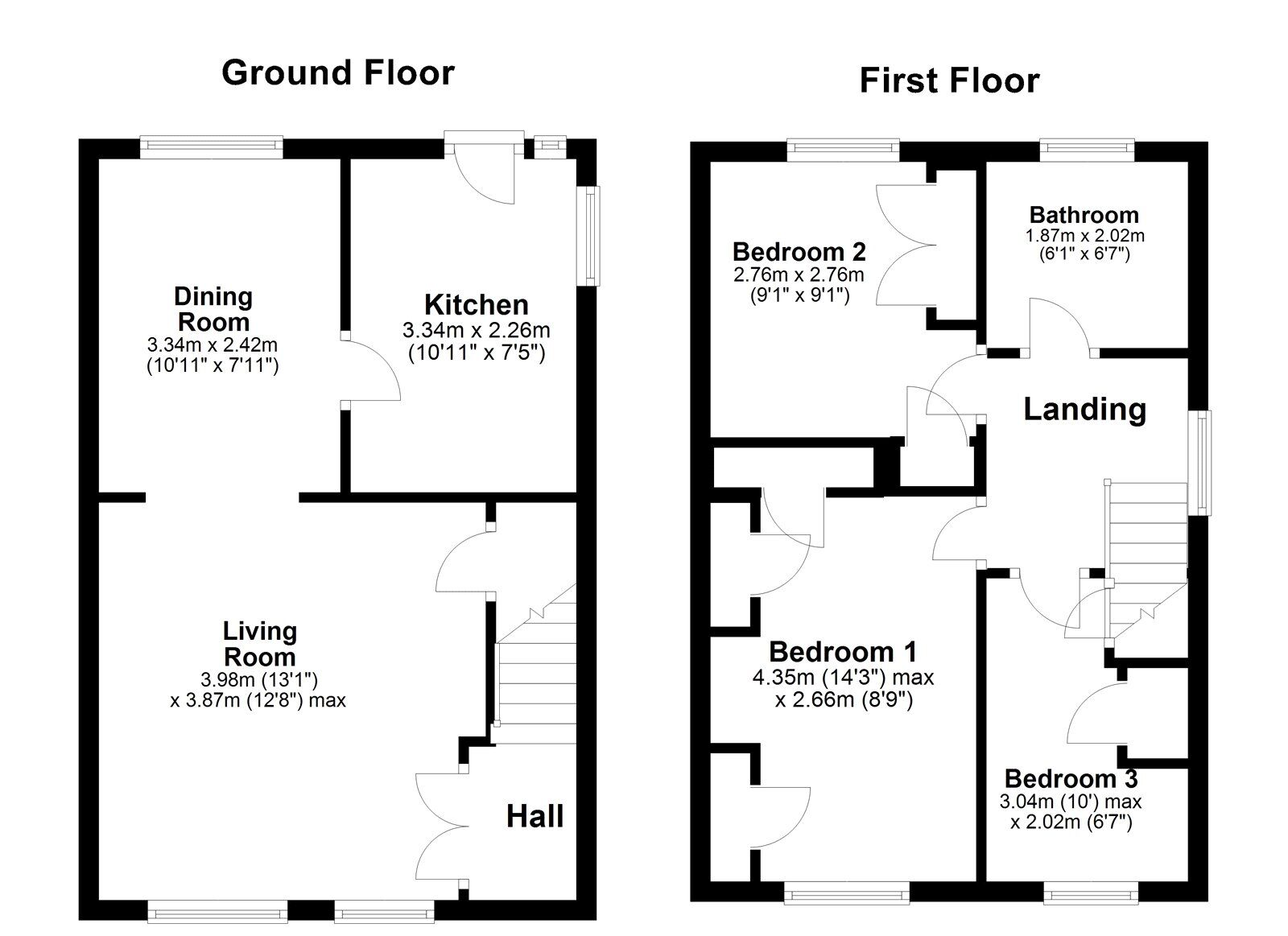 Floorplan of 3 bedroom End Terrace House for sale, Hexham, Oxclose, Washington, NE38