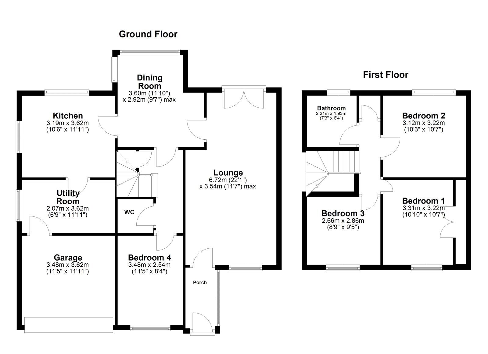 Floorplan of 4 bedroom Detached House for sale, Sherwood Close, Washington, Tyne and Wear, NE38