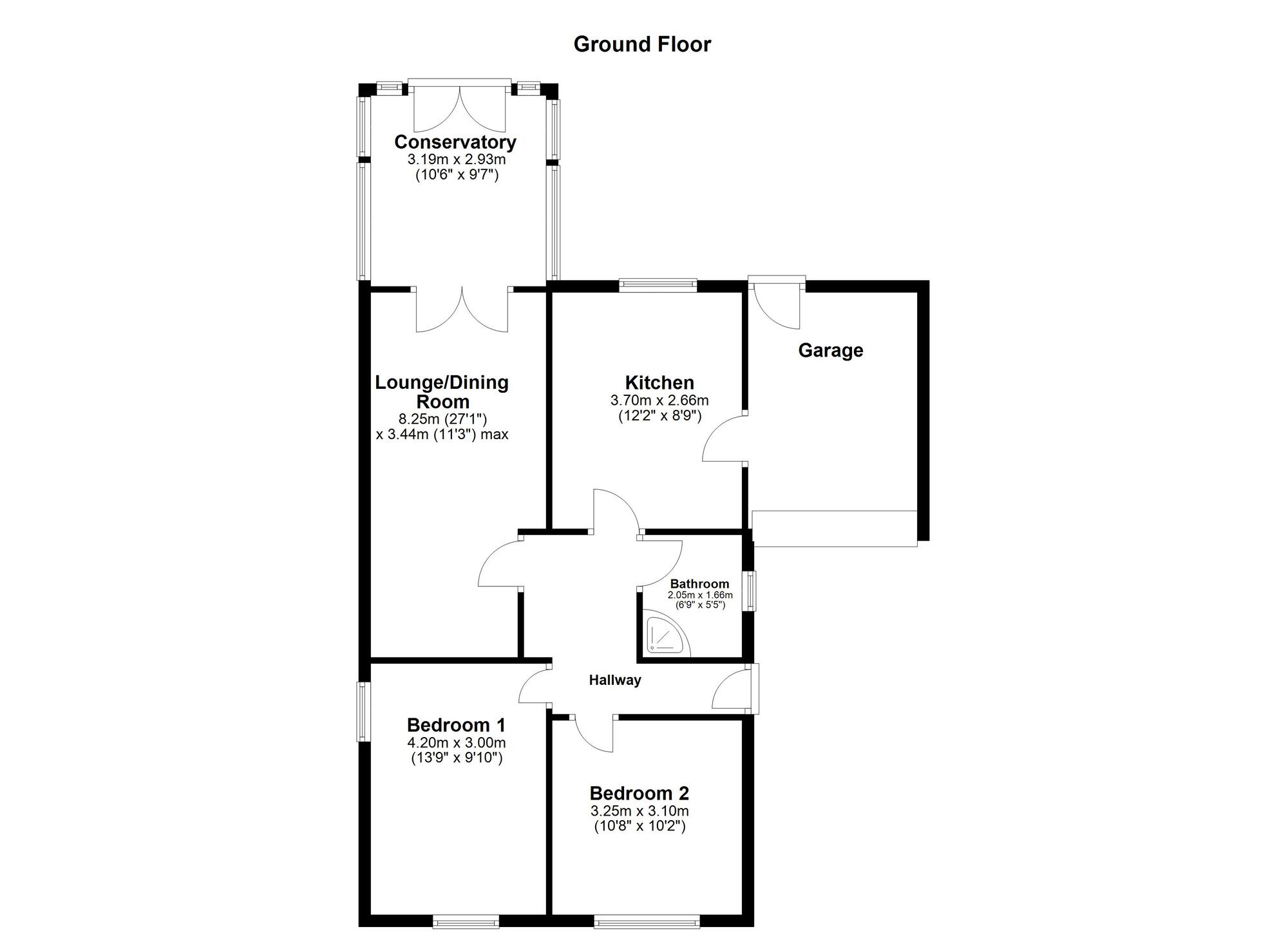 Floorplan of 2 bedroom Link Detached Bungalow for sale, Dundrennan, Washington, Tyne and Wear, NE38