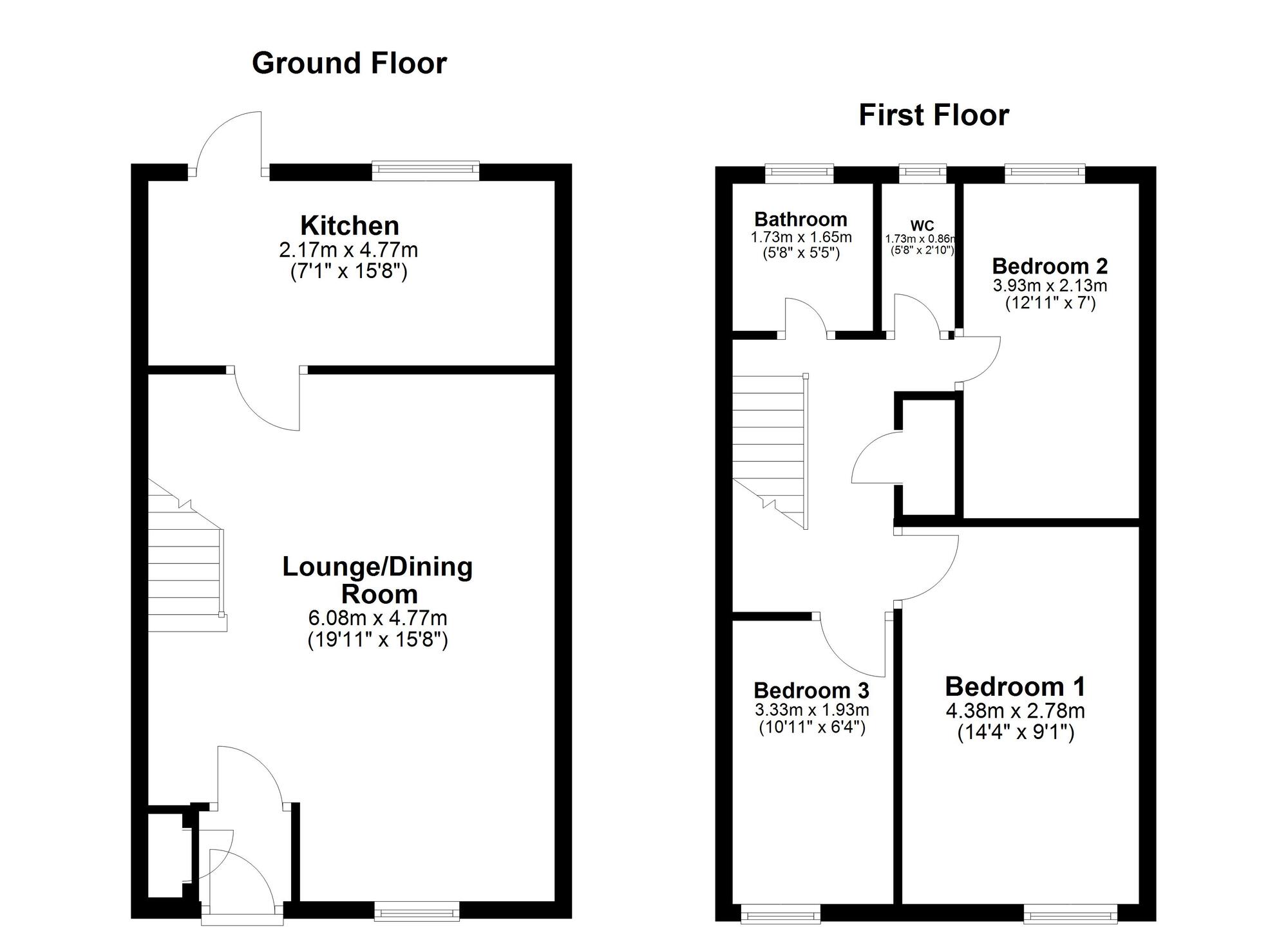 Floorplan of 3 bedroom Mid Terrace House for sale, Franklin Court, Concord, Washington, NE37