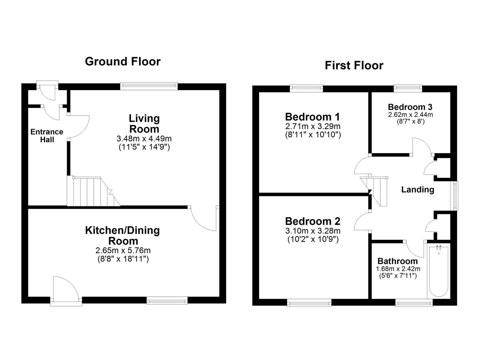 Floorplan of 3 bedroom Semi Detached House for sale, Coach Road Estate, Washington, Tyne and Wear, NE37