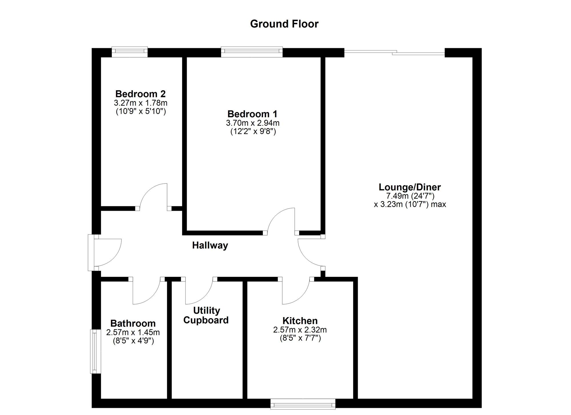 Floorplan of 2 bedroom  Flat for sale, Lumley Close, Oxclose, Washington, Tyne and Wear, NE38