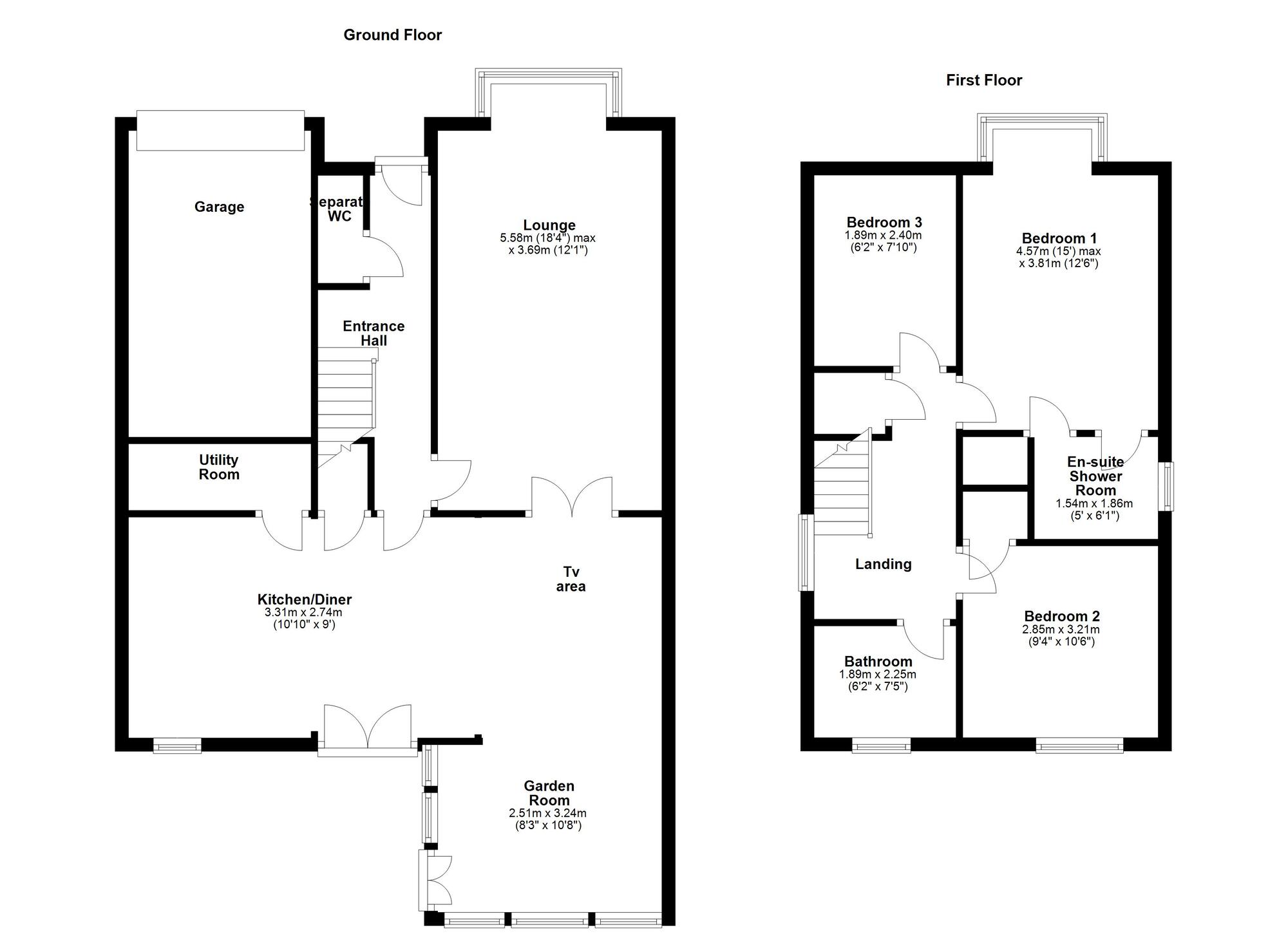 Floorplan of 3 bedroom Detached House for sale, Ovingham Close, Washington, Tyne and Wear, NE38