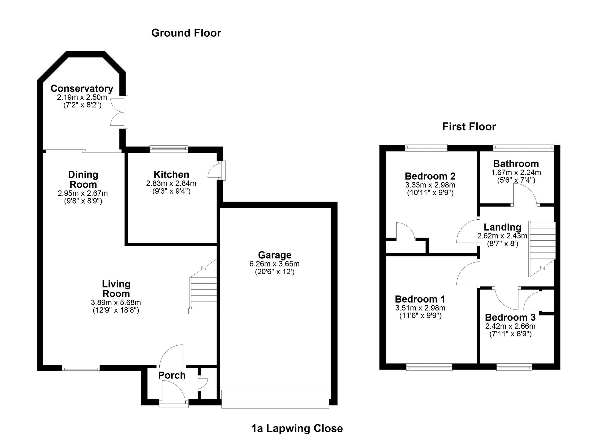 Floorplan of 3 bedroom Detached House for sale, Lapwing Close, Washington, Tyne and Wear, NE38