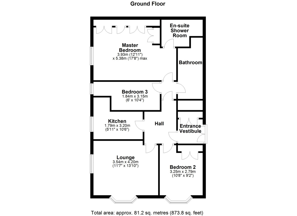 Floorplan of 3 bedroom  Flat for sale, Usworth Hall, Washington, Tyne And Wear, NE37