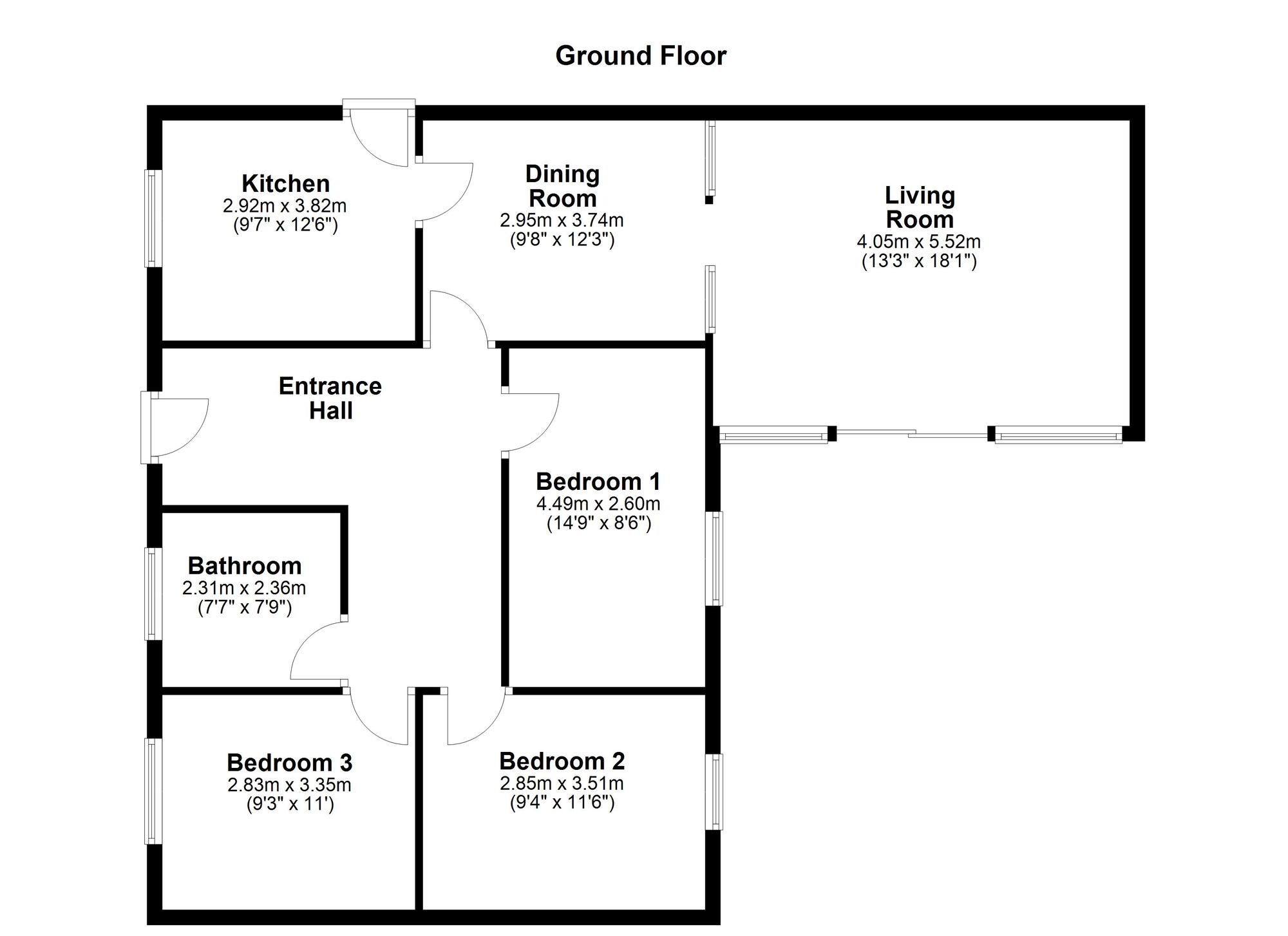 Floorplan of 3 bedroom Detached Bungalow for sale, Wellgarth Road, Washington, Tyne and Wear, NE37