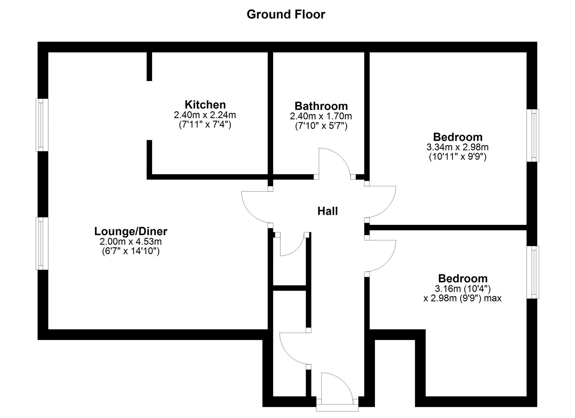 Floorplan of 2 bedroom  Flat for sale, Drumaldrace, Blackfell, Washington, Tyne and Wear, NE37