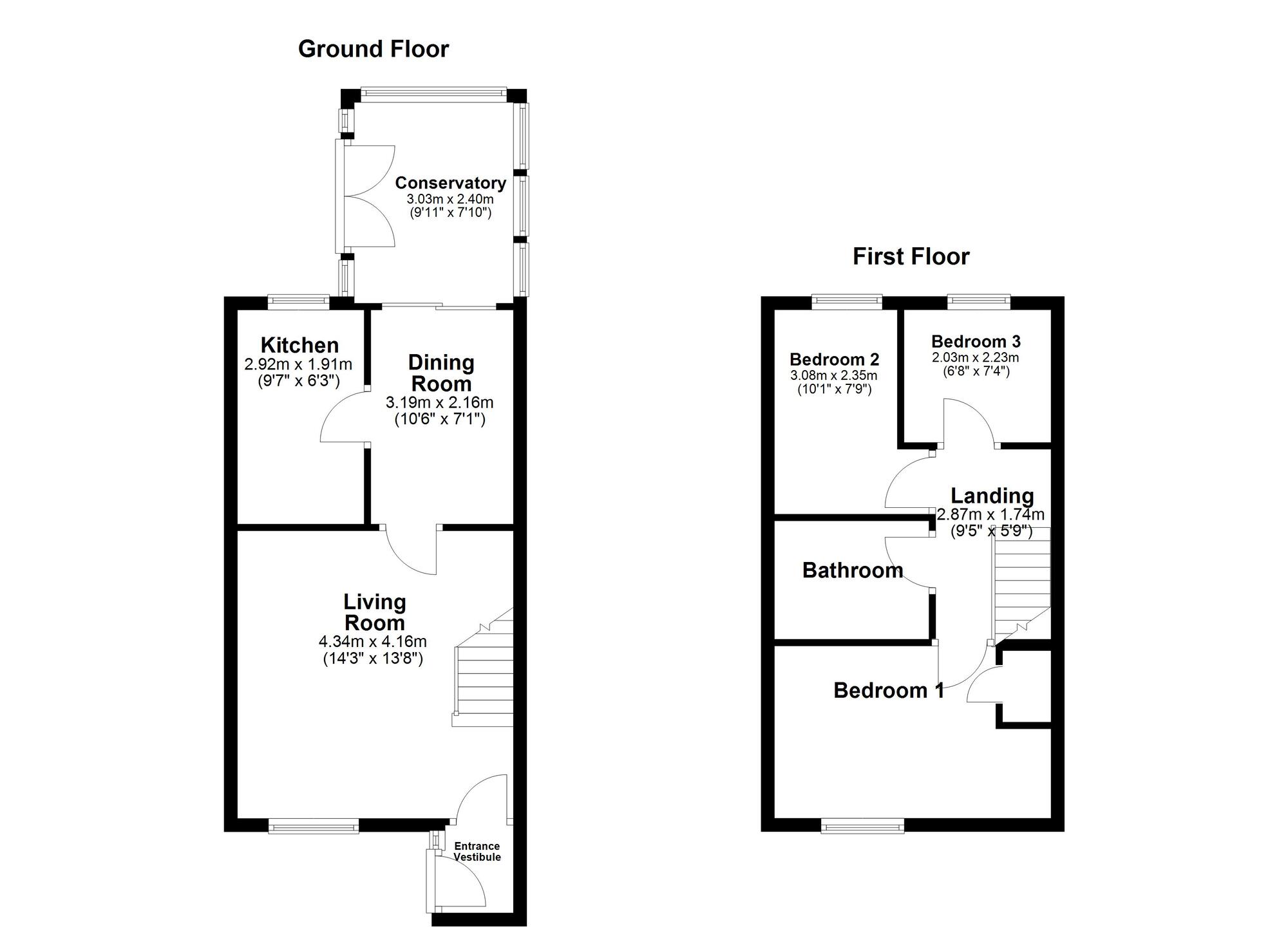 Floorplan of 3 bedroom Semi Detached House for sale, Gairloch Drive, Washington, Tyne and Wear, NE38