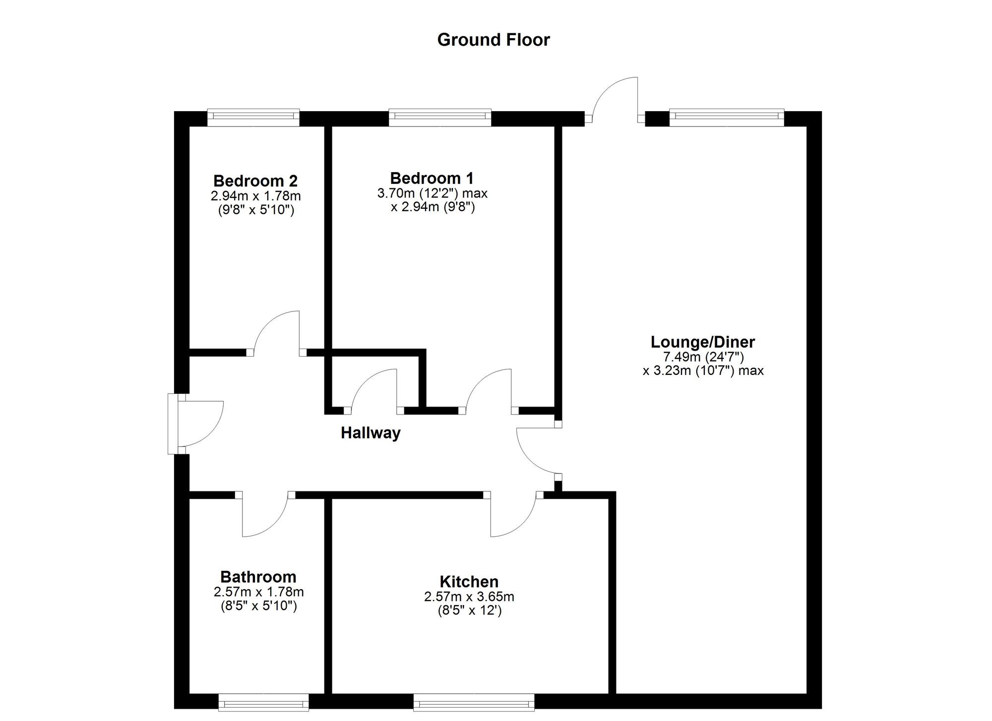 Floorplan of 2 bedroom  Flat for sale, Alnwick Court, Oxclose, Tyne And Wear, NE38