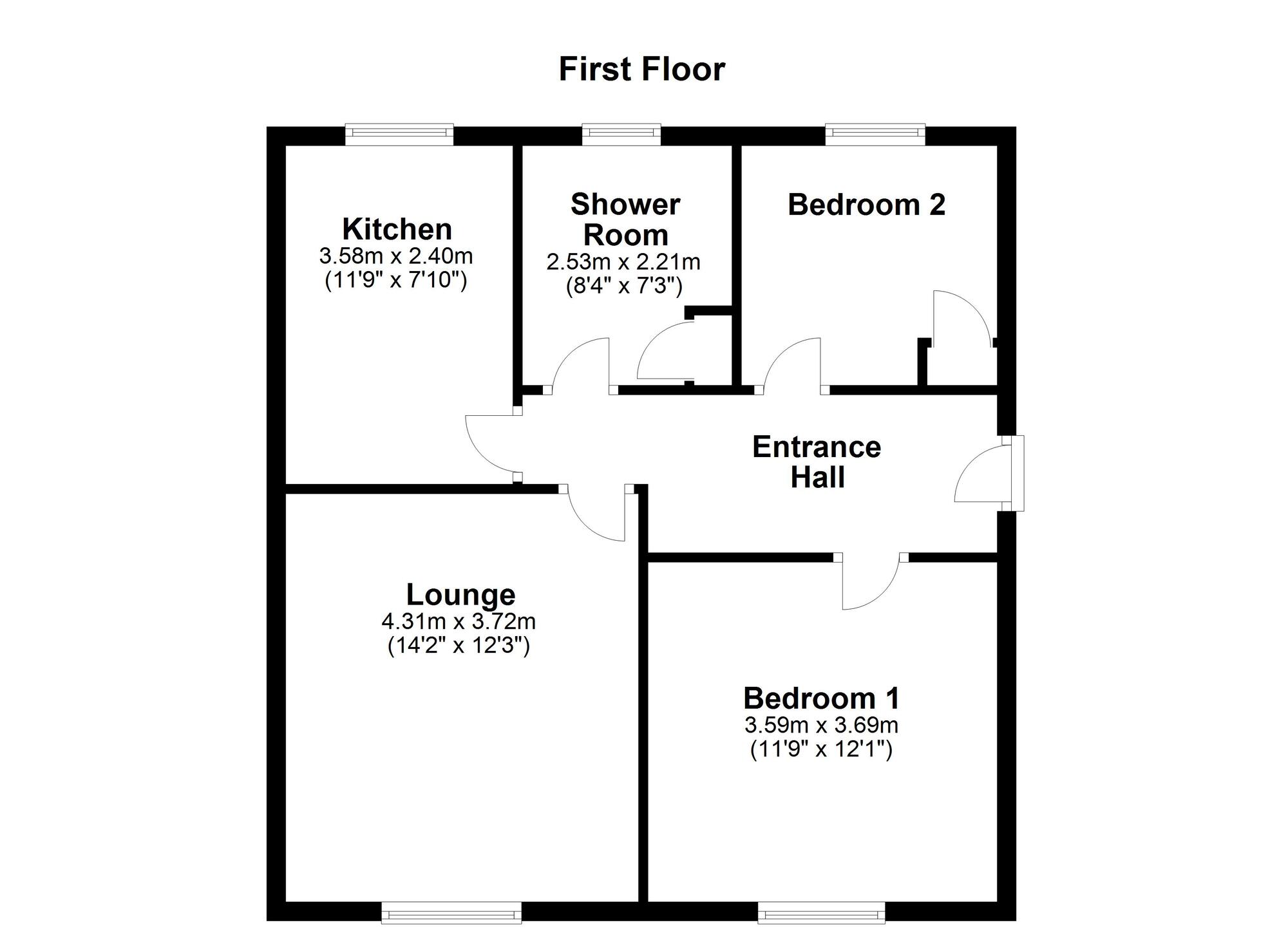 Floorplan of 2 bedroom  Flat for sale, Donvale Road, Washington, Tyne and Wear, NE37