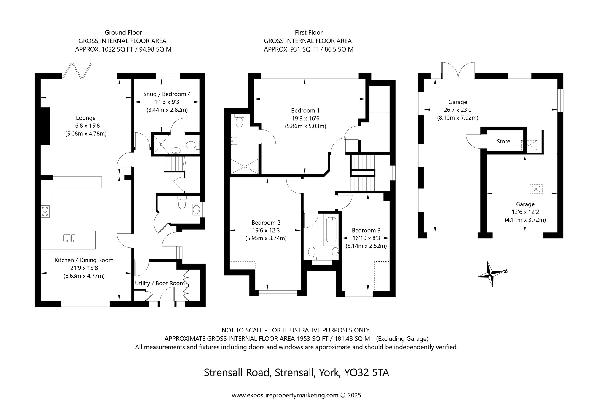 Floorplan of 4 bedroom Detached House for sale, Strensall Road, Strensall, North Yorkshire, YO32