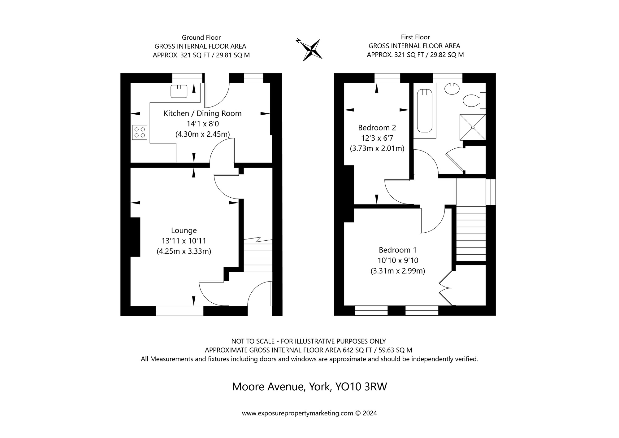 Floorplan of 2 bedroom End Terrace House for sale, Moore Avenue, York, North Yorkshire, YO10