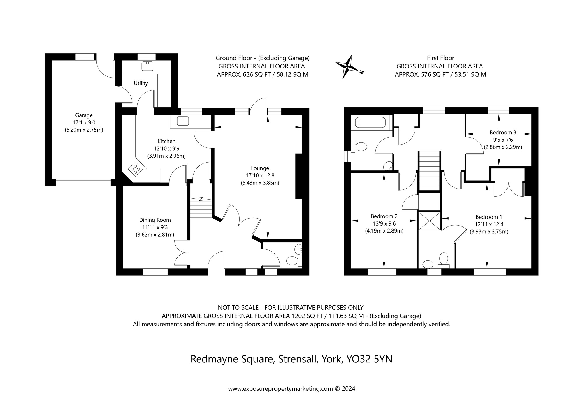 Floorplan of 3 bedroom Semi Detached House for sale, Redmayne Square, Strensall, North Yorkshire, YO32