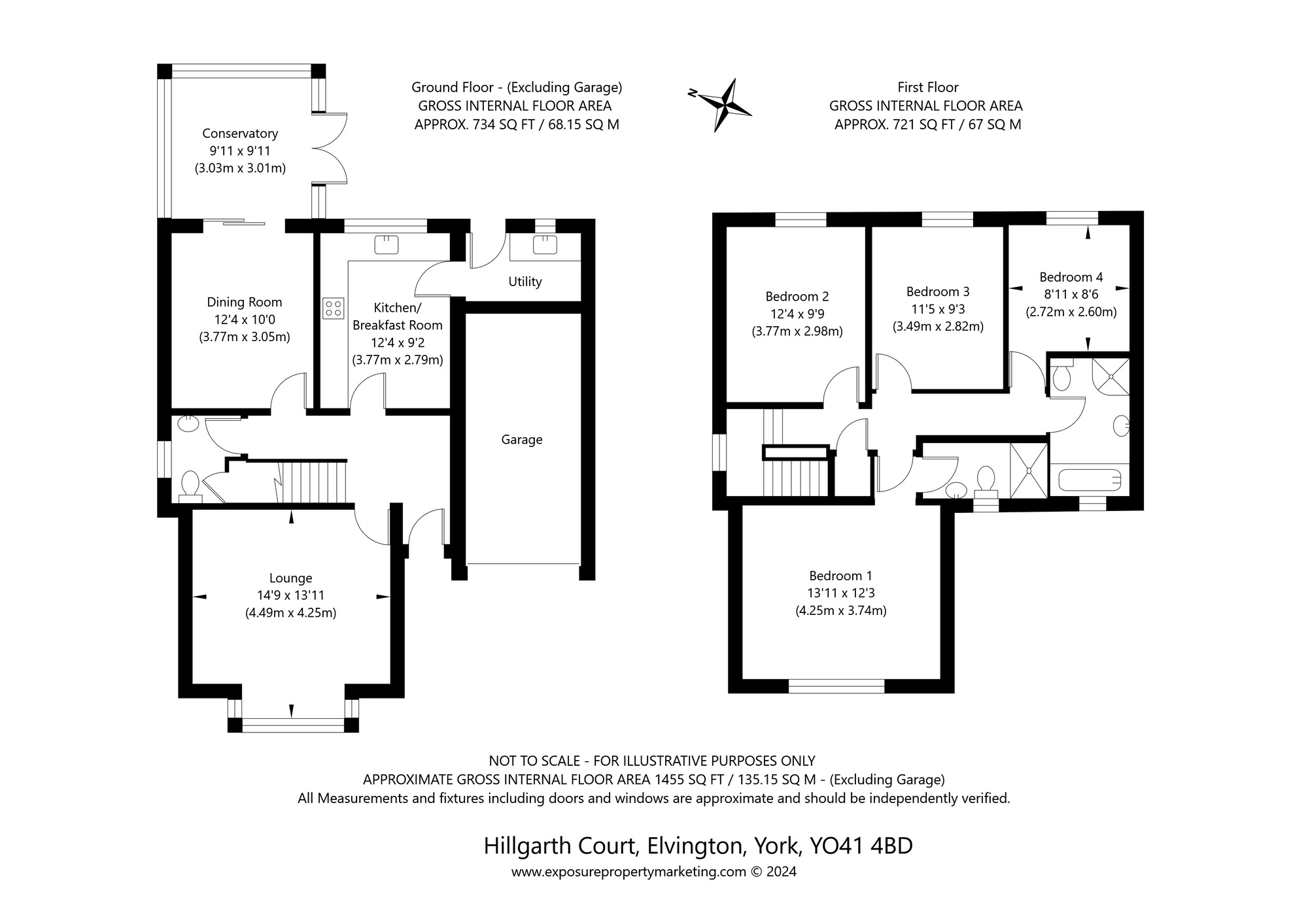 Floorplan of 4 bedroom Detached House for sale, Hillgarth Court, Elvington, North Yorkshire, YO41