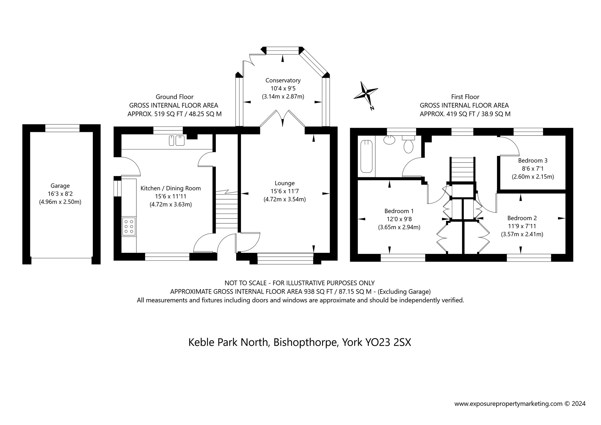 Floorplan of 3 bedroom Detached House for sale, Keble Park North, Bishopthorpe, North Yorkshire, YO23