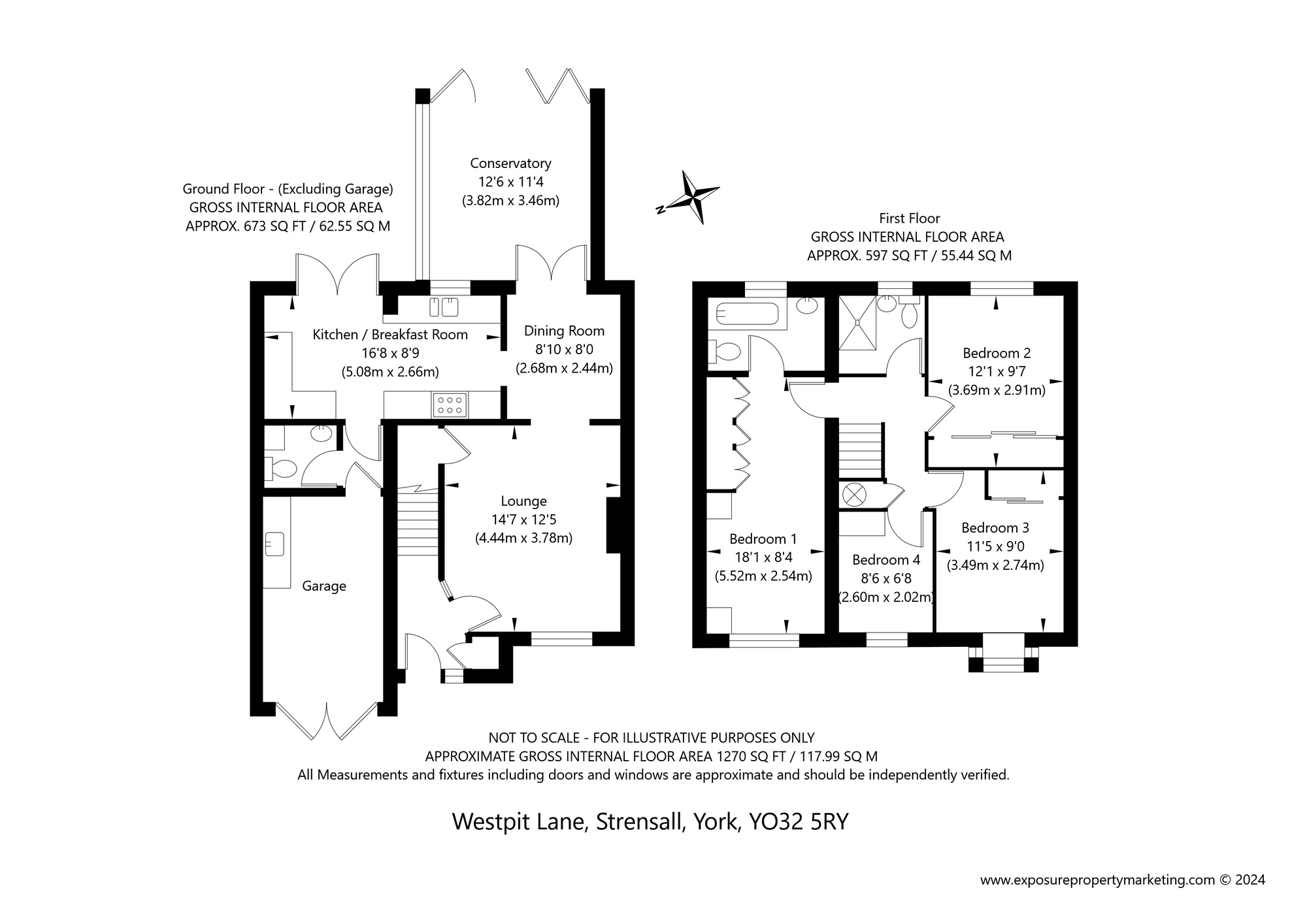 Floorplan of 4 bedroom Detached House for sale, Westpit Lane, Strensall, North Yorkshire, YO32