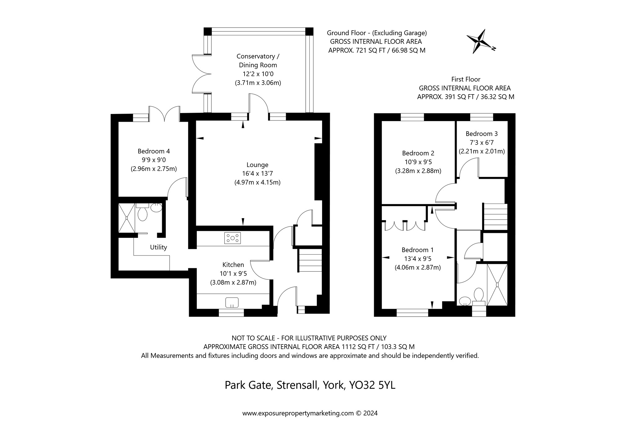 Floorplan of 4 bedroom Semi Detached House for sale, Park Gate, Strensall, North Yorkshire, YO32