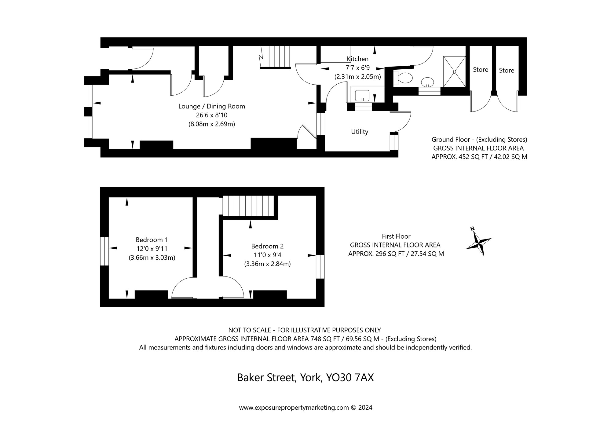 Floorplan of 2 bedroom Mid Terrace House for sale, Baker Street, York, North Yorkshire, YO30