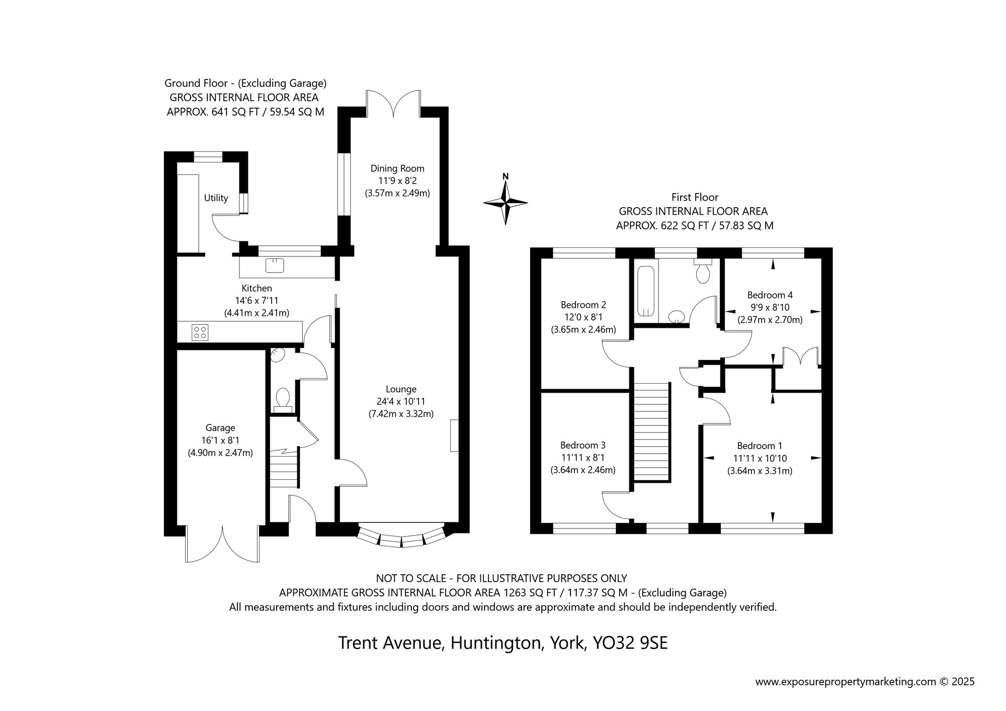 Floorplan of 4 bedroom Detached House for sale, Trent Avenue, Huntington, North Yorkshire, YO32