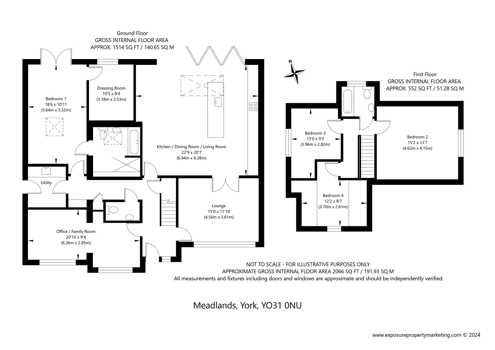 Floorplan of 4 bedroom Detached House for sale, Meadlands, York, North Yorkshire, YO31