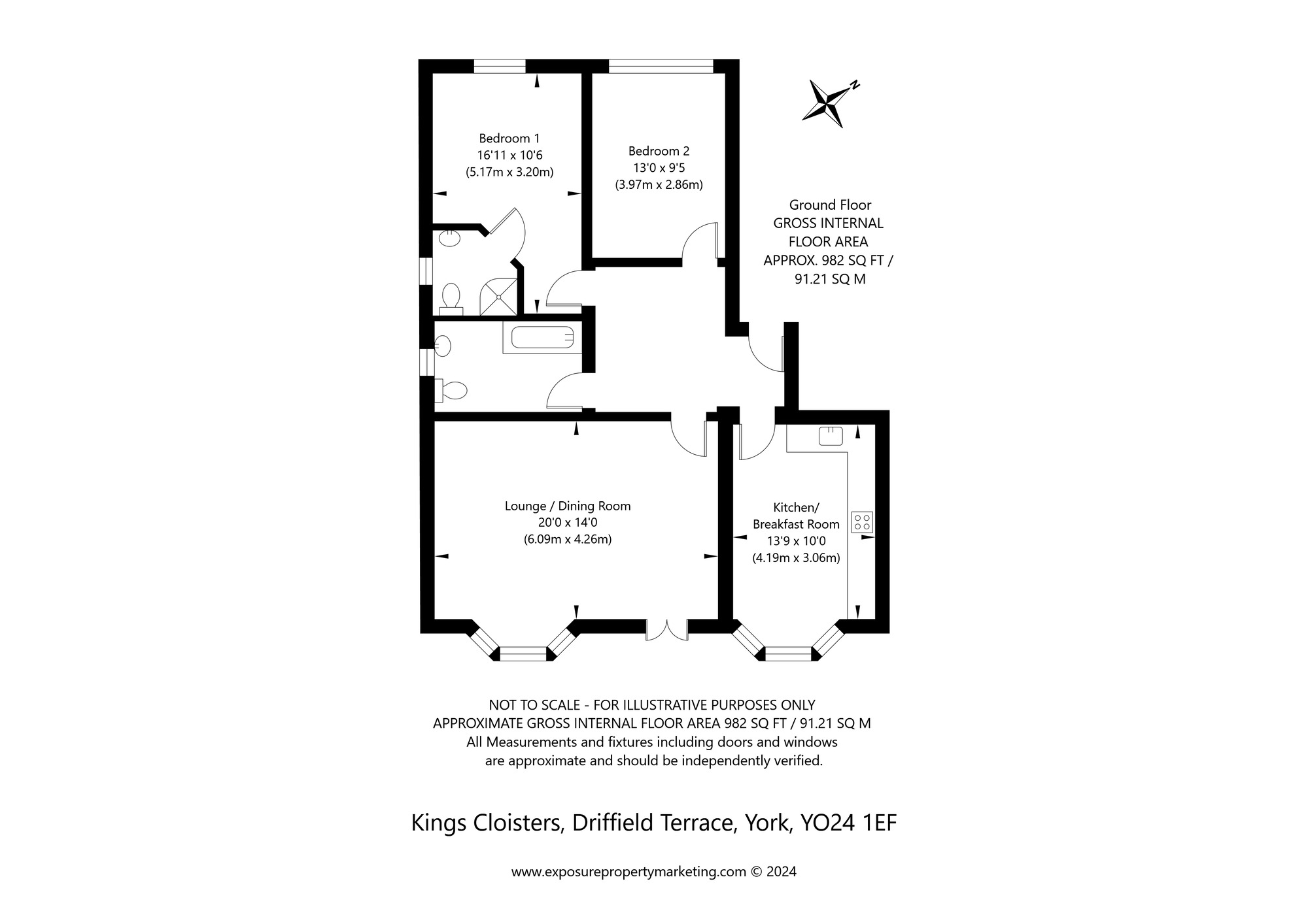 Floorplan of 2 bedroom  Flat for sale, Driffield Terrace, York, North Yorkshire, YO24