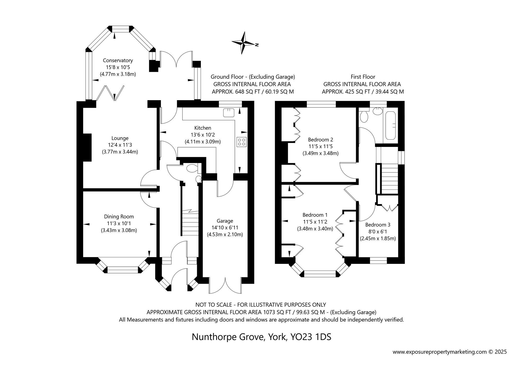 Floorplan of 3 bedroom Semi Detached House for sale, Nunthorpe Grove, York, North Yorkshire, YO23