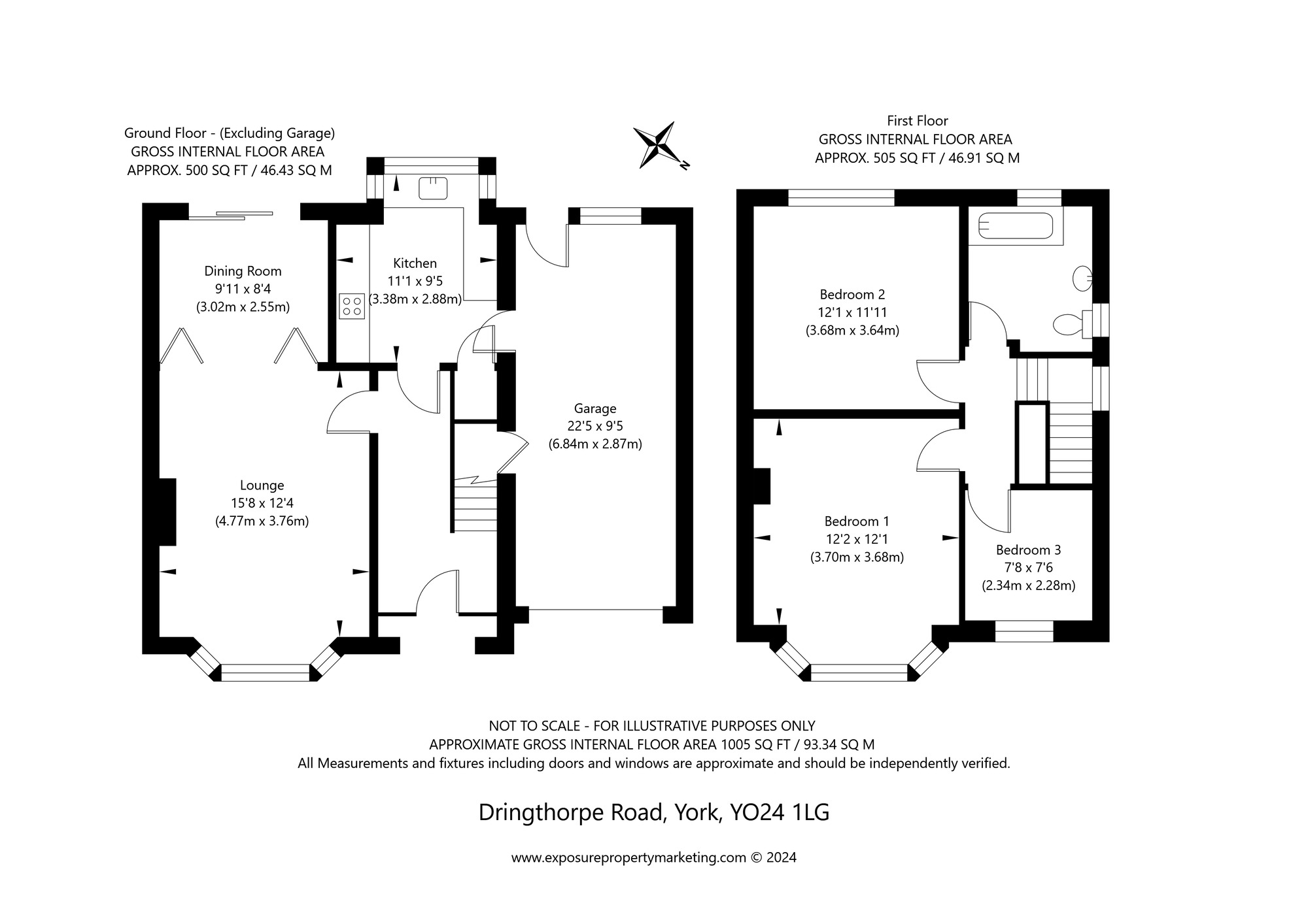 Floorplan of 3 bedroom Semi Detached House for sale, Dringthorpe Road, York, North Yorkshire, YO24