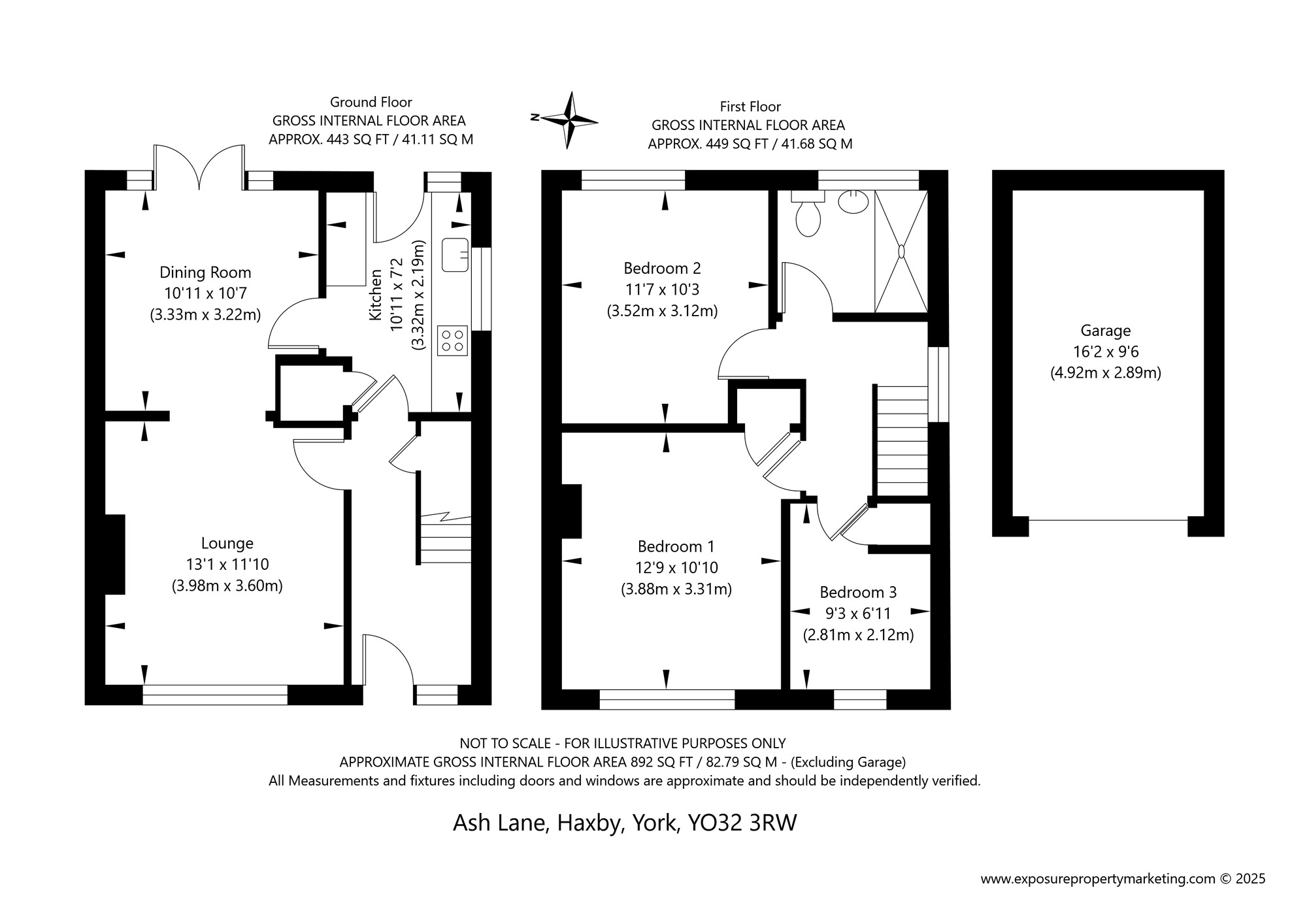 Floorplan of 3 bedroom Detached House for sale, Ash Lane, Haxby, York, YO32