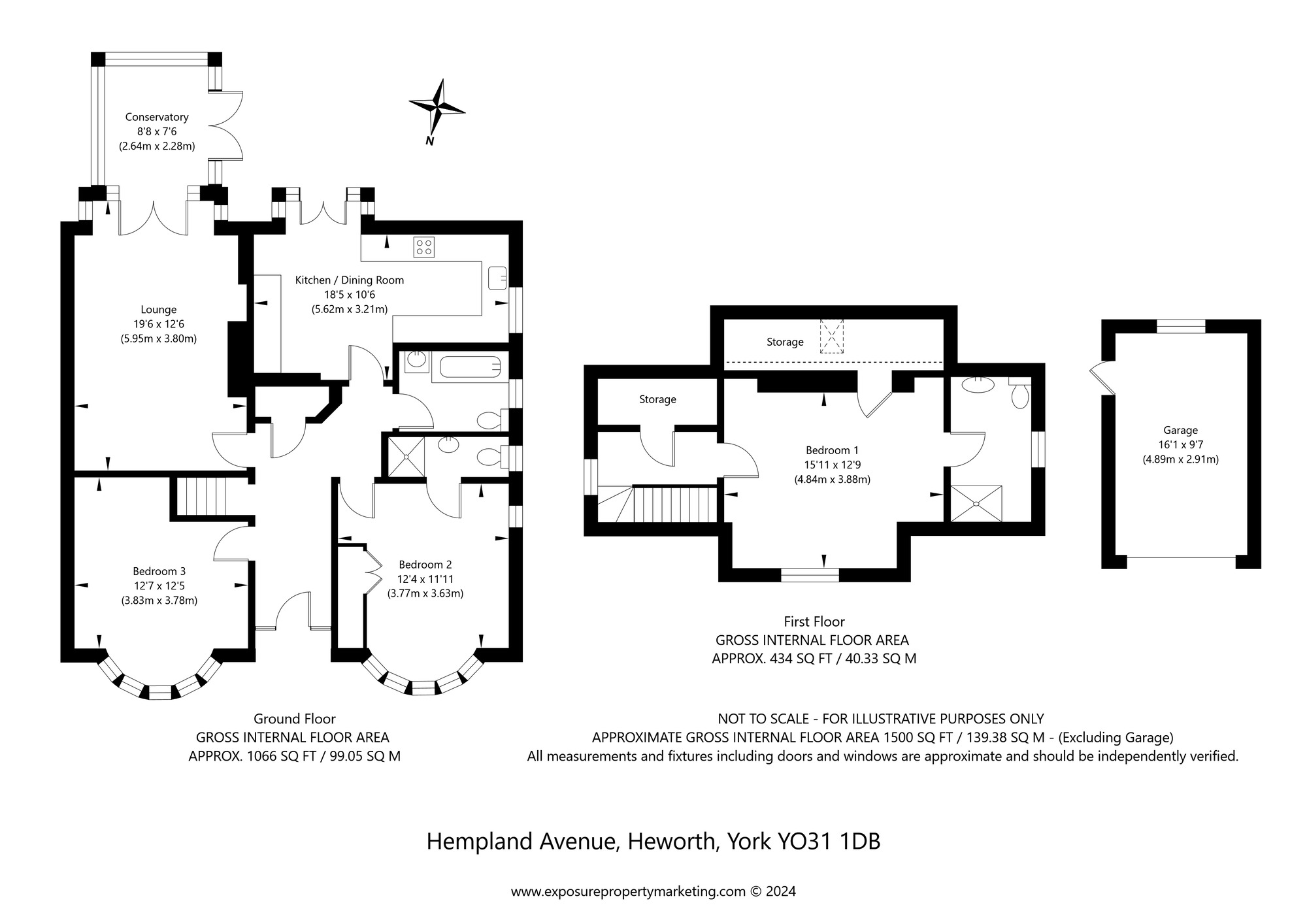 Floorplan of 3 bedroom Detached Bungalow for sale, Hempland Avenue, York, North Yorkshire, YO31