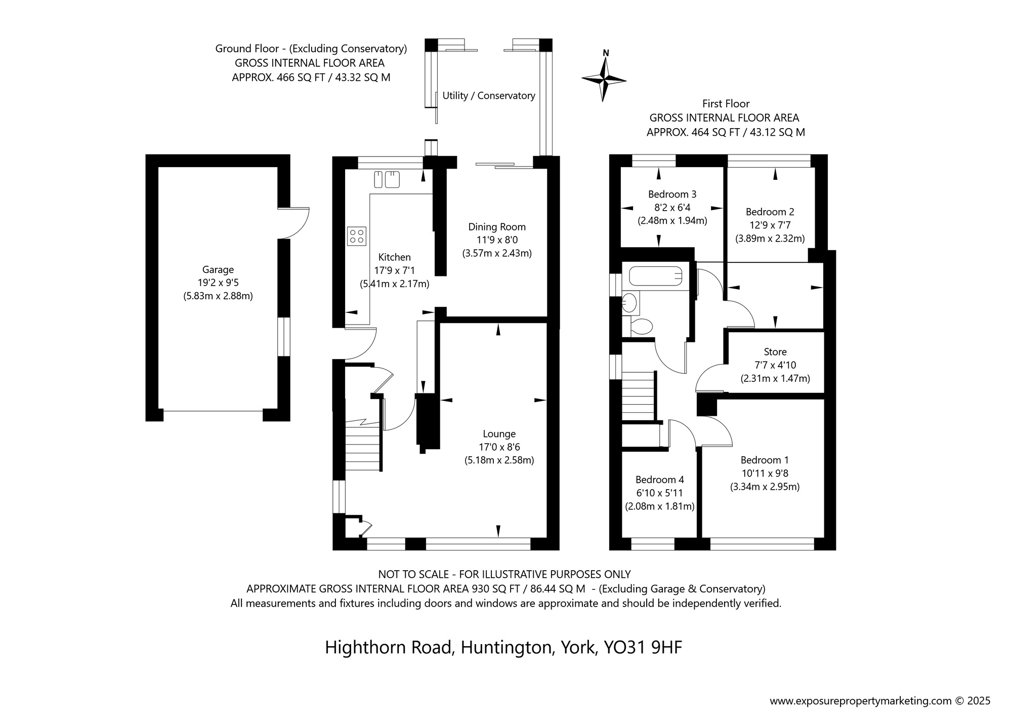 Floorplan of 4 bedroom Semi Detached House for sale, Highthorn Road, York, North Yorkshire, YO31