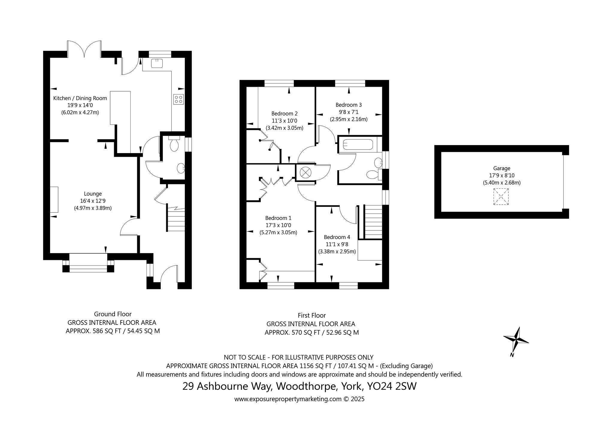 Floorplan of 4 bedroom Detached House for sale, Ashbourne Way, York, North Yorkshire, YO24