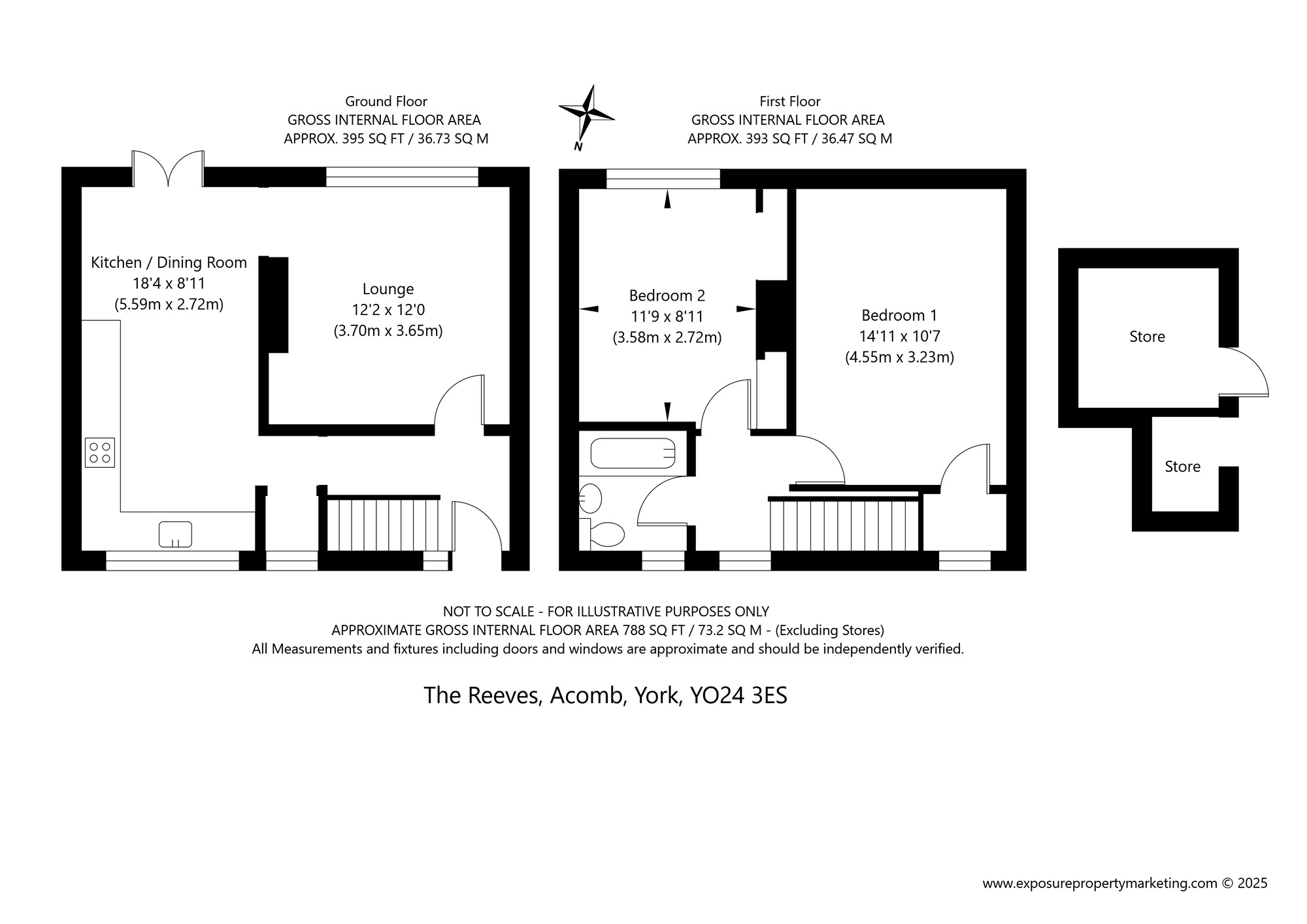 Floorplan of 2 bedroom Semi Detached House for sale, The Reeves, York, North Yorkshire, YO24