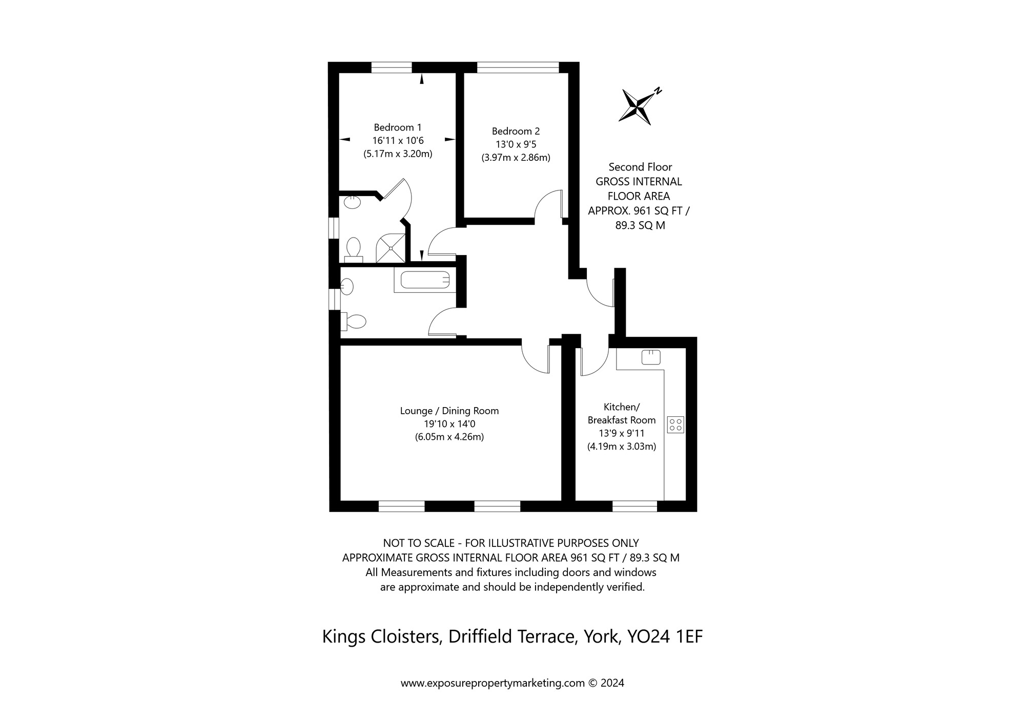 Floorplan of 2 bedroom  Flat for sale, Driffield Terrace, York, North Yorkshire, YO24