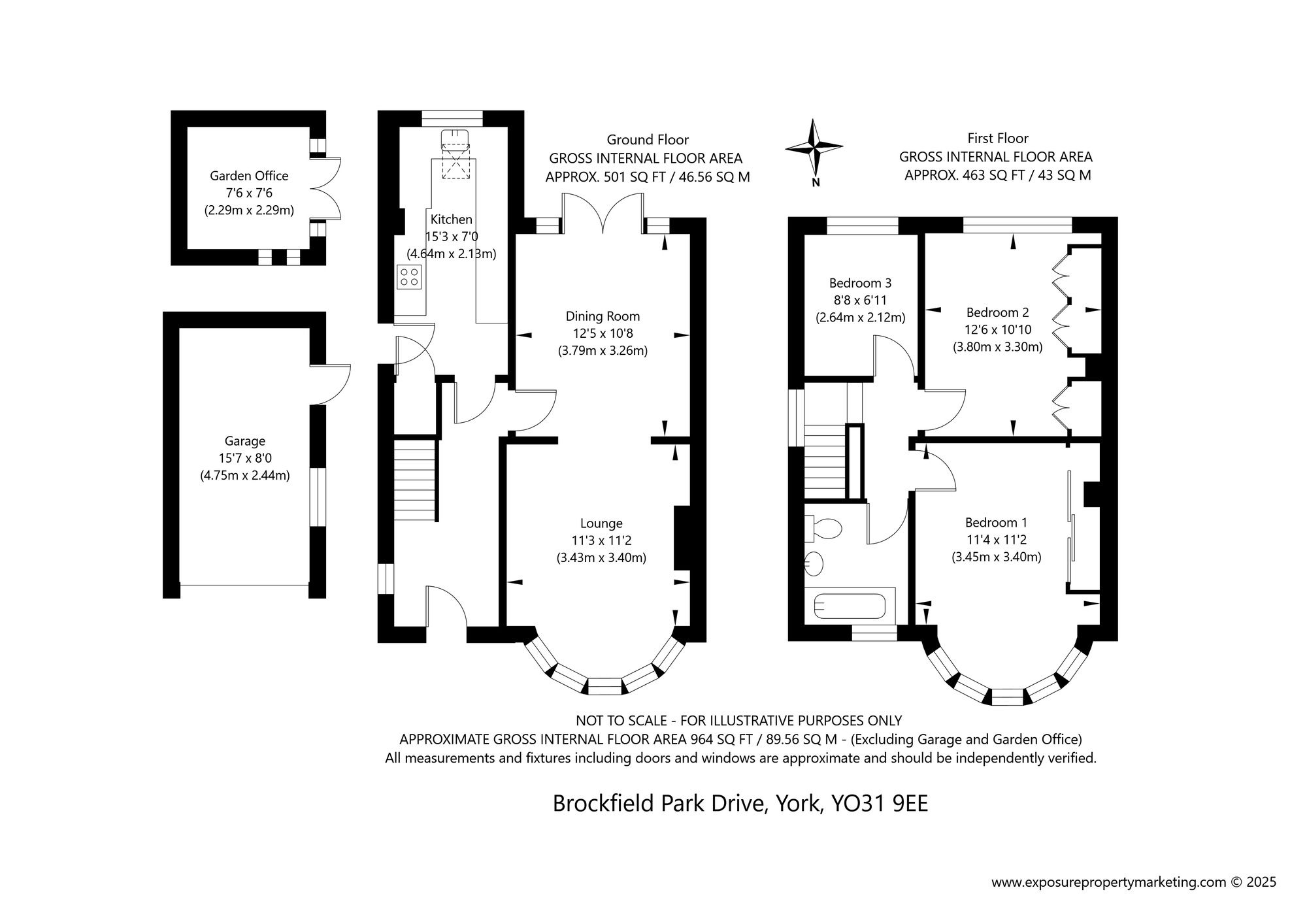 Floorplan of 3 bedroom Semi Detached House for sale, Brockfield Park Drive, York, North Yorkshire, YO31